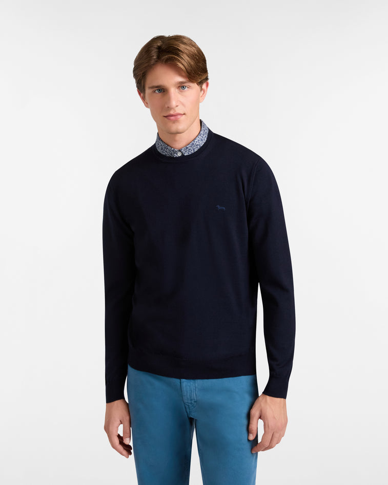 Harmontblaine Pullover Man Blue Navy In Blue