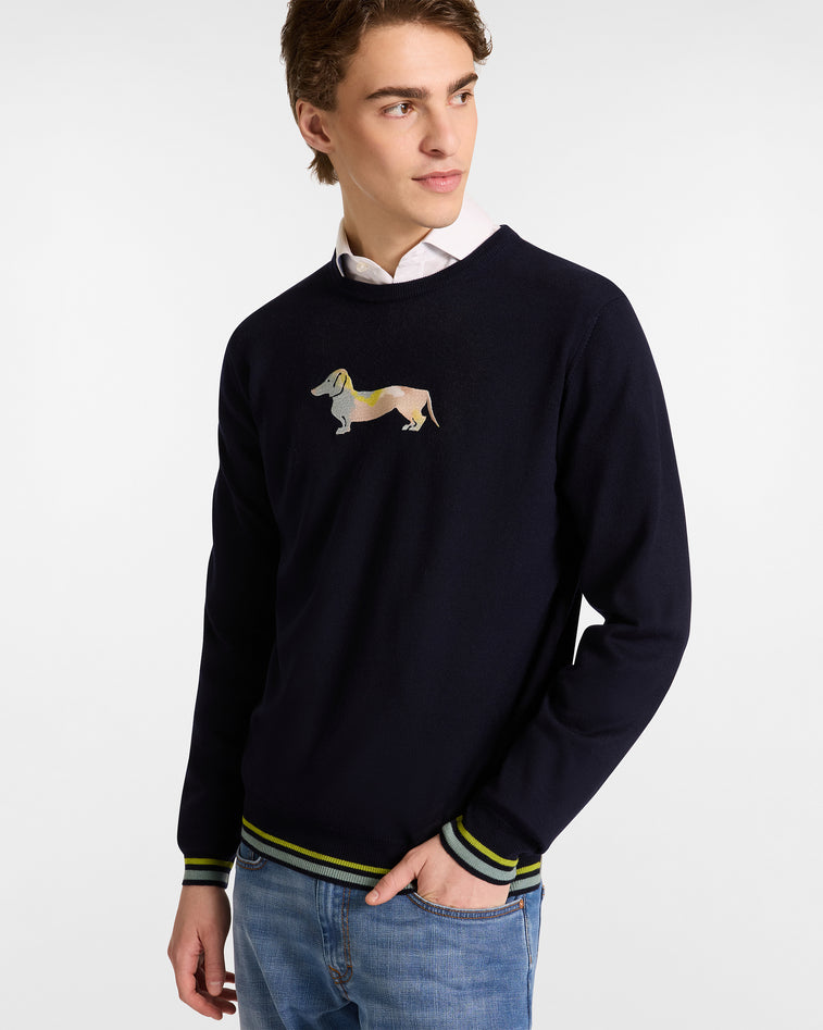pullover man blue navy