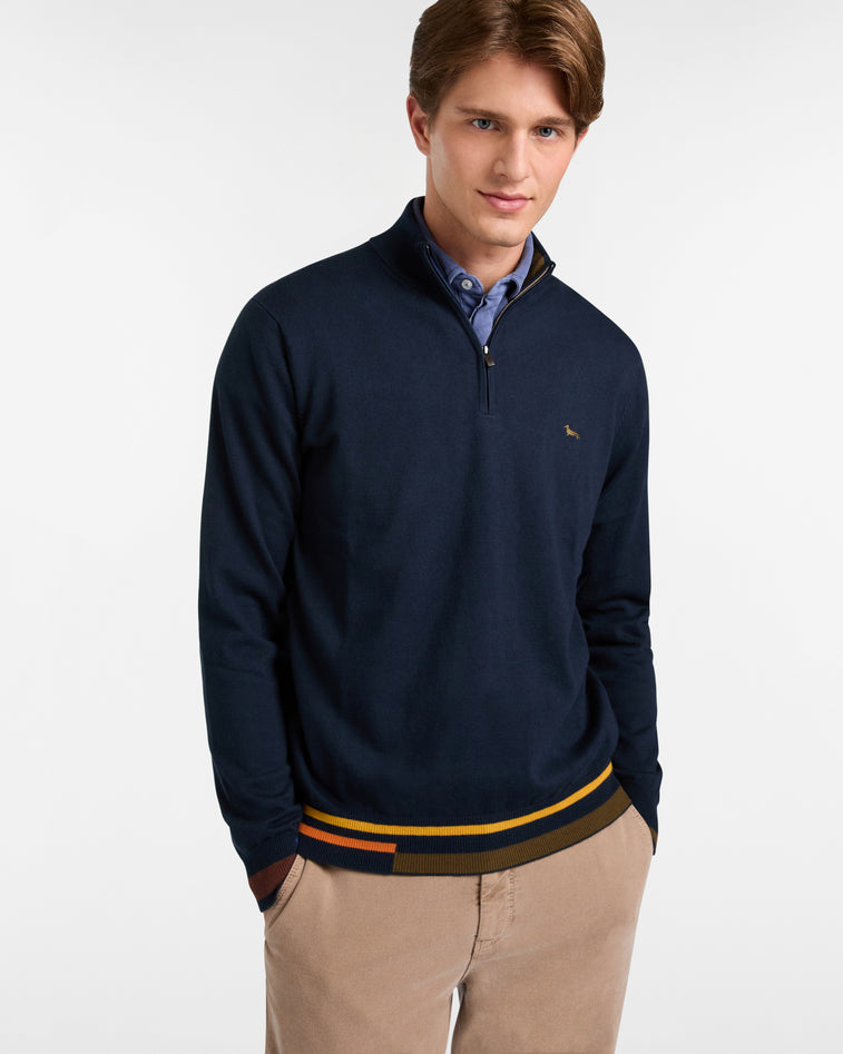 Harmontblaine Pullover Man Blue Navy In Blue