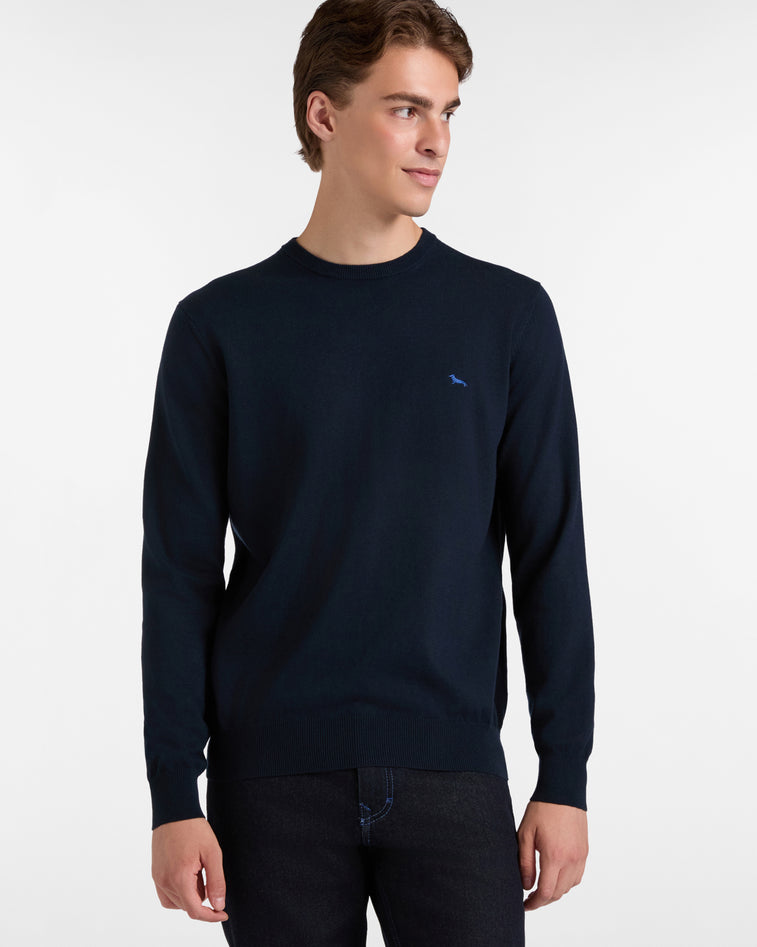 Harmontblaine Pullover Man Blue Navy In Blue