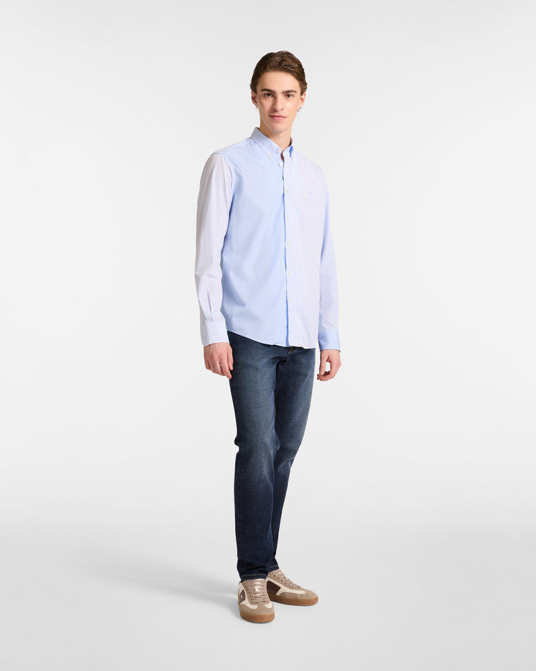 Harmontblaine Blue Man Shirt In Blue