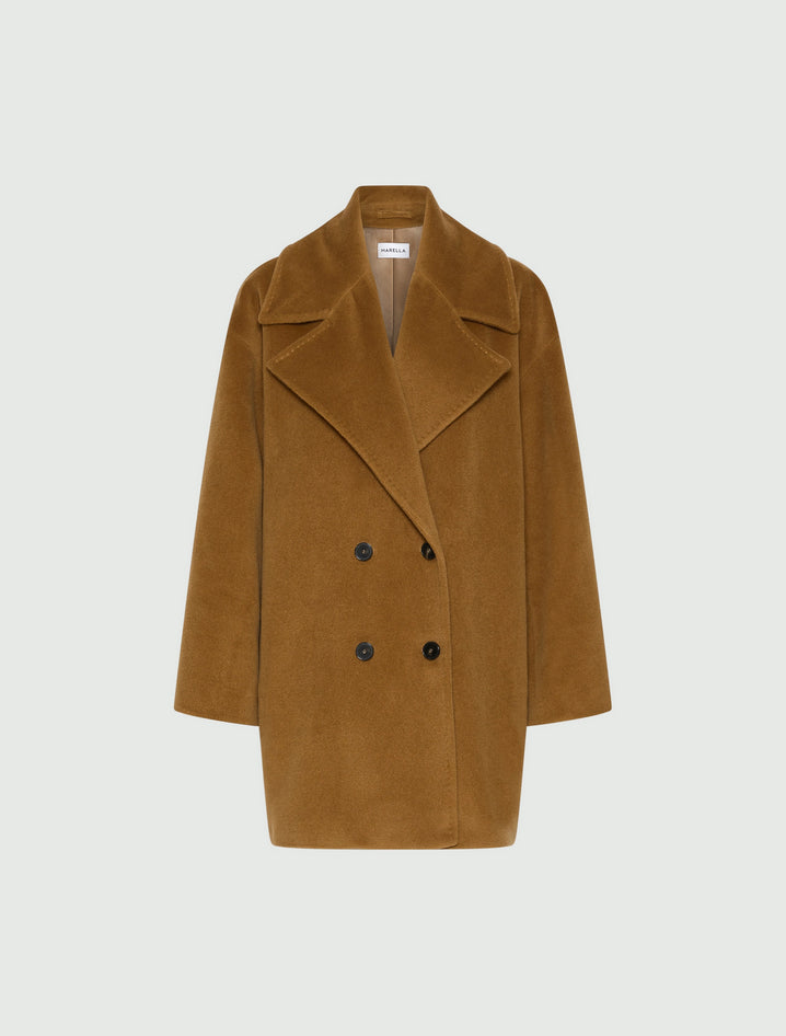 woman olive coat