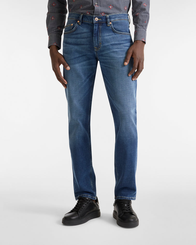 Harmontblaine Jeans Man Blue Denim In Blue