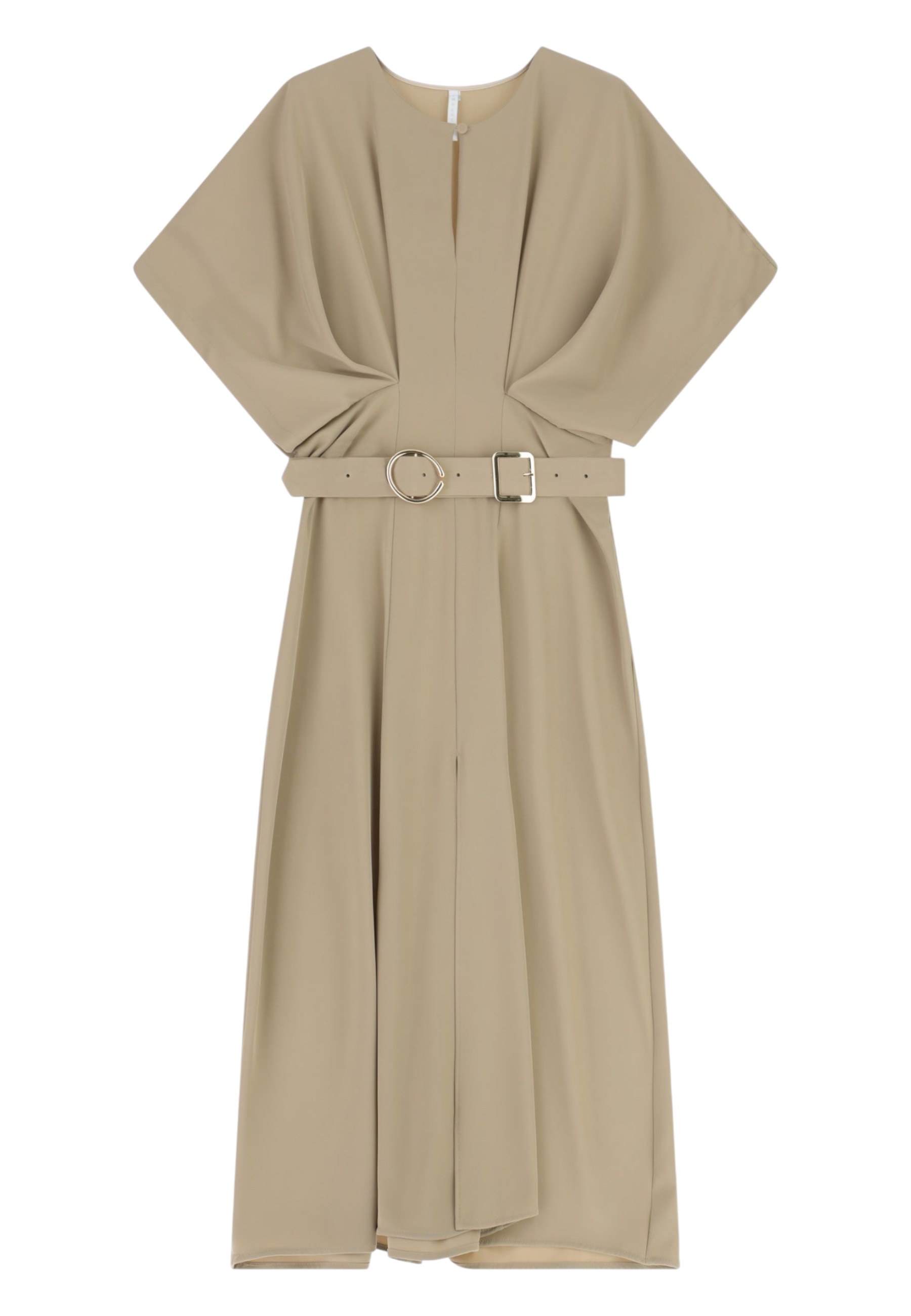 Stylish long dress with waist belt and side slit Woman Imperial