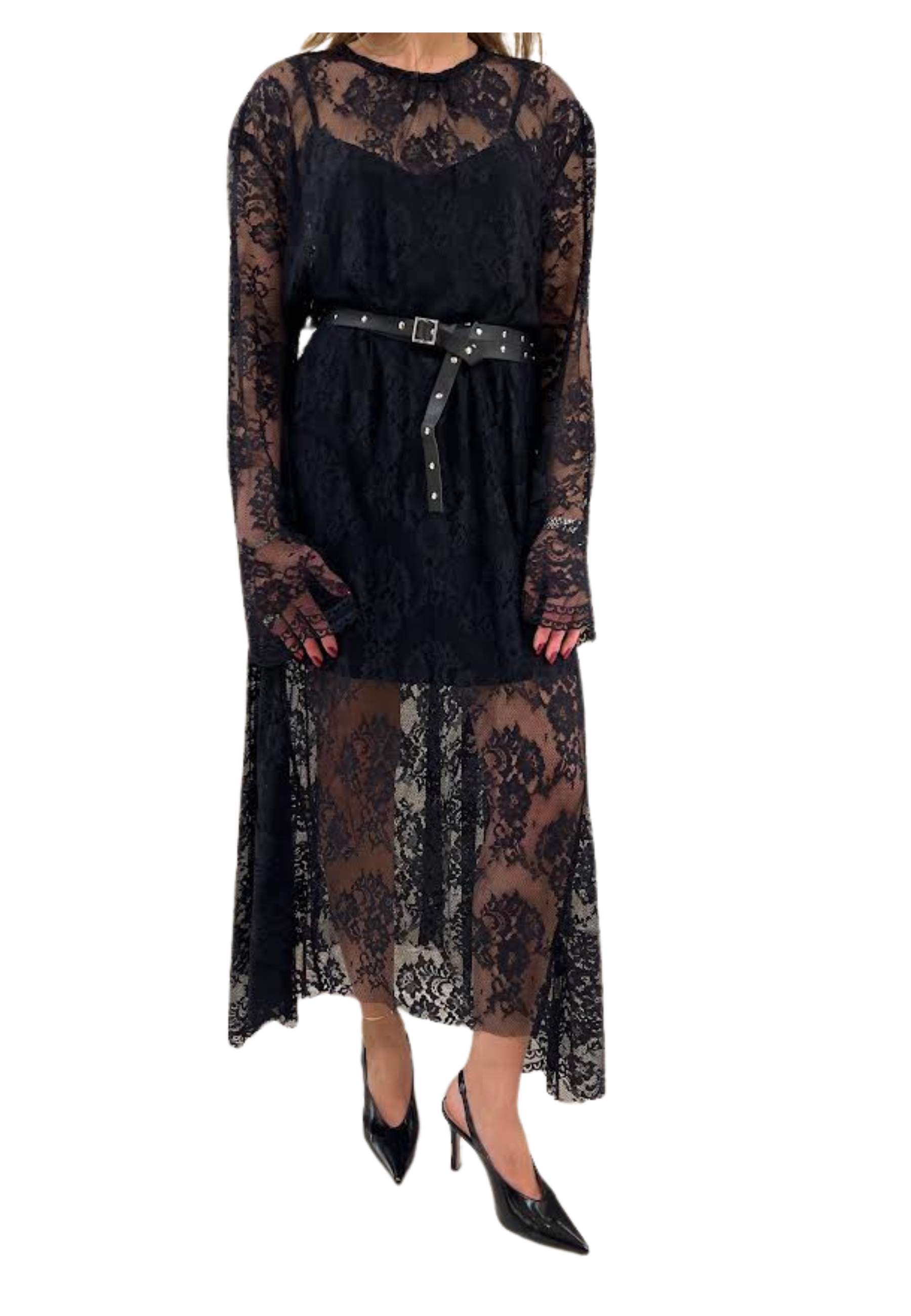 Dixie Women's Dress With Belt In Black