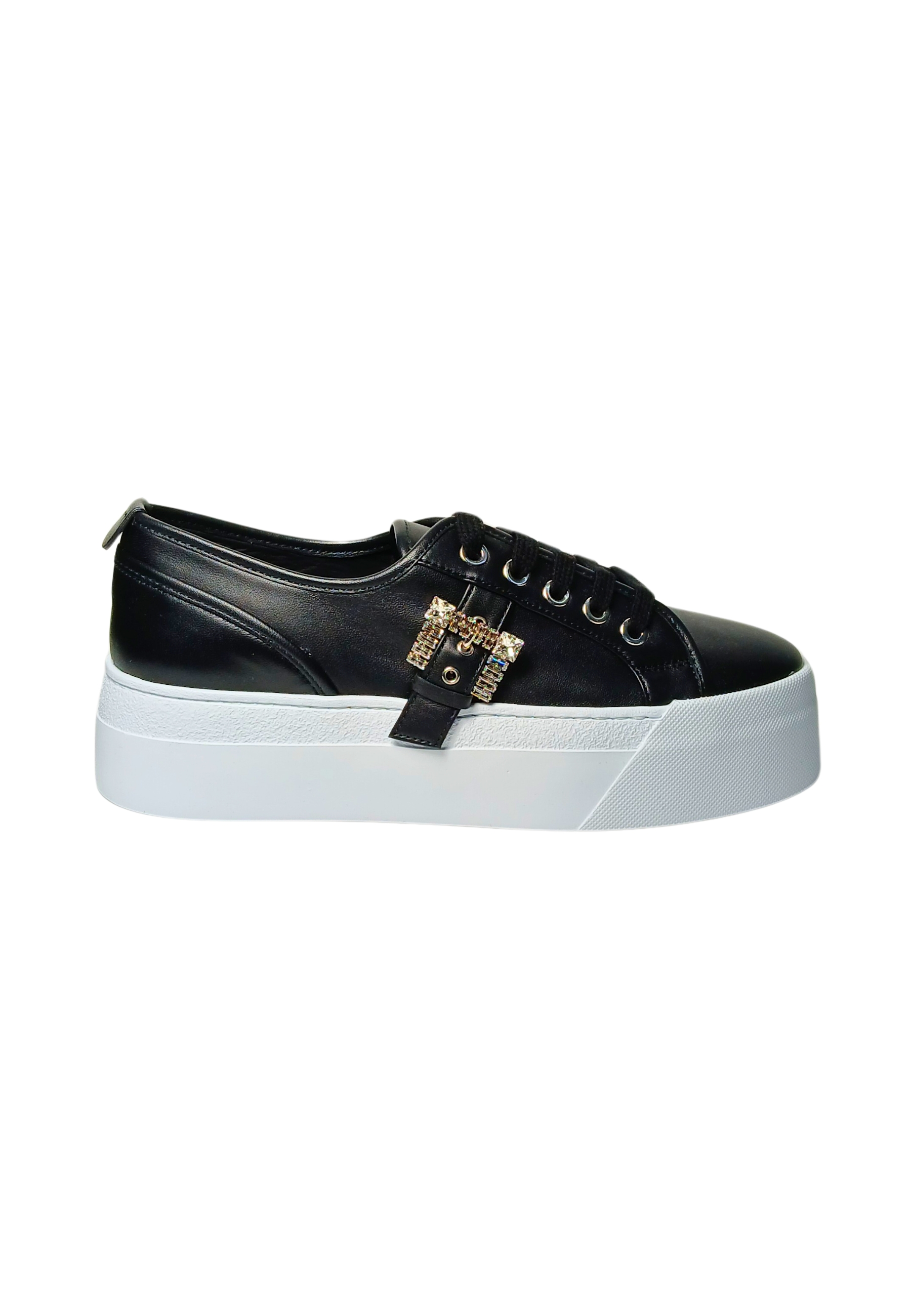 Women's Shoes Sergio Rossi Sneaker with wedge- Buckle with crystals
