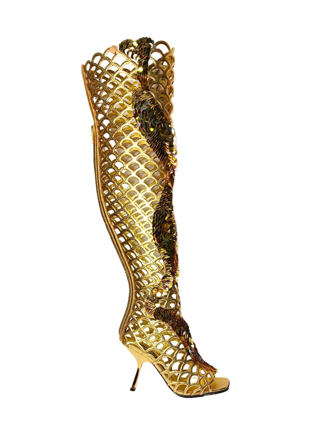 Women's Shoes Sergio Rossi Print Karung laminato-Ricamo paillettes