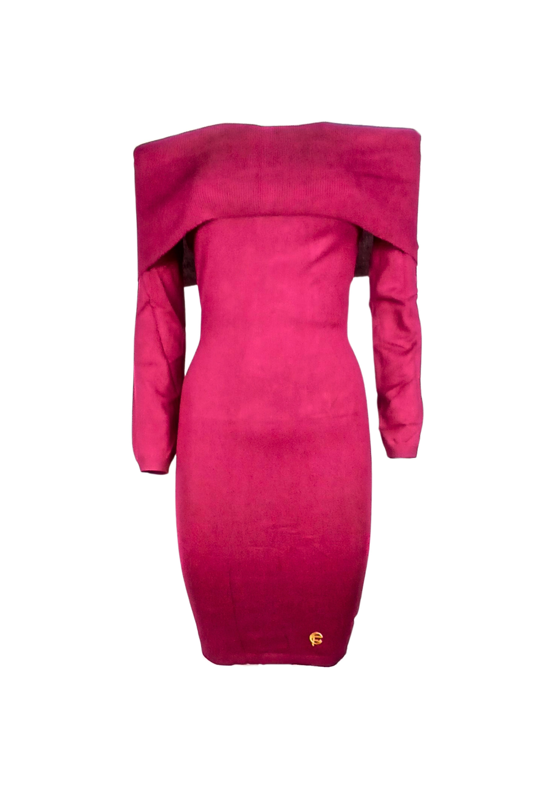 Women's Dress Cristina Effe Bordeaux dress in thin ribbed, boat neck and long sleeves