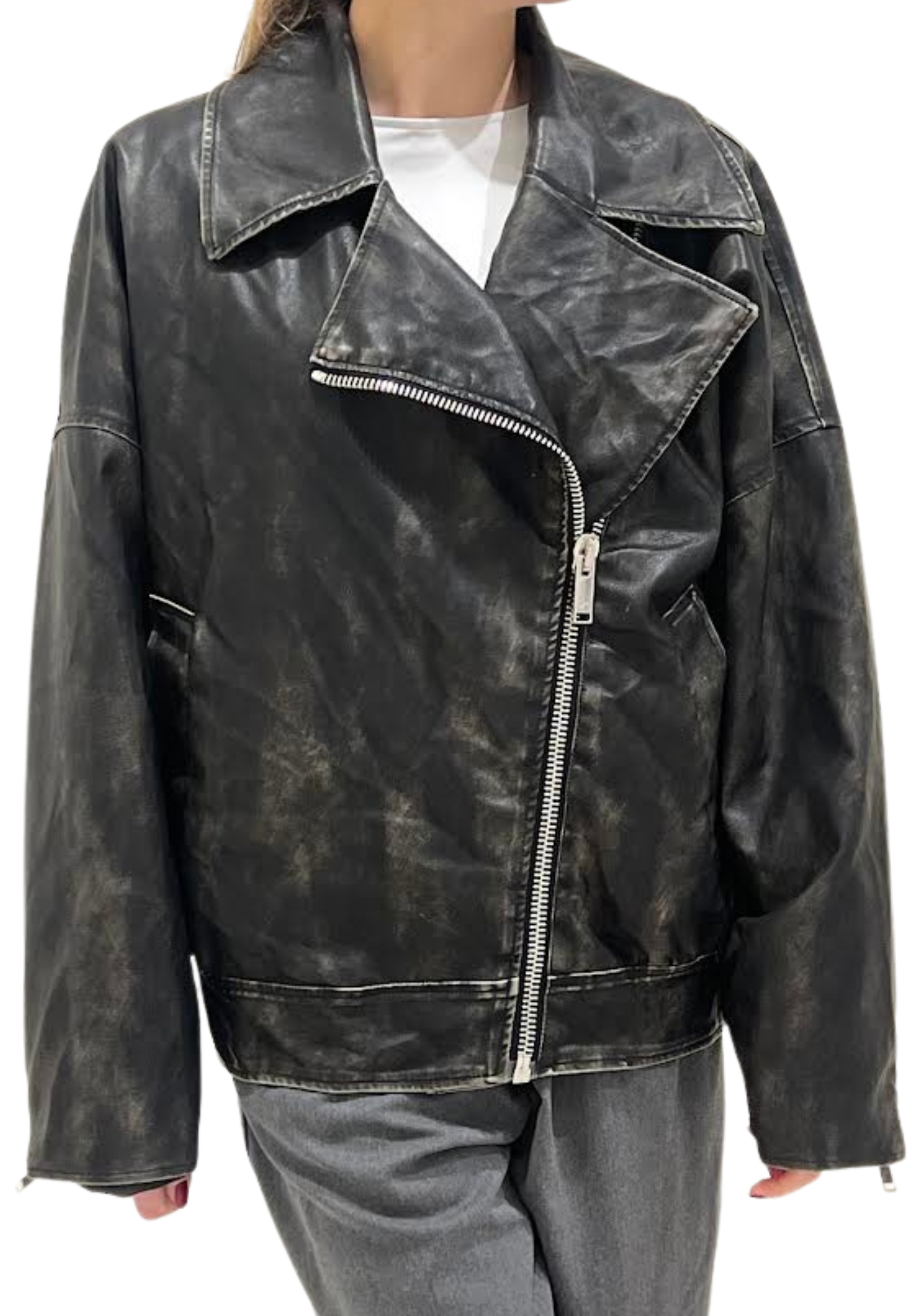 The M Bomber Woman Wear Effect In Gray