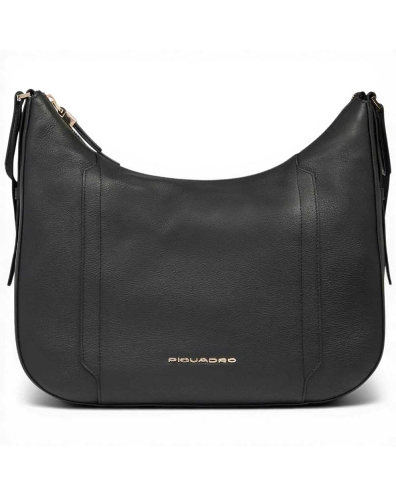 Piquadro Sac a epaule W92 Femme en cuir noir avec iPad Mini Door