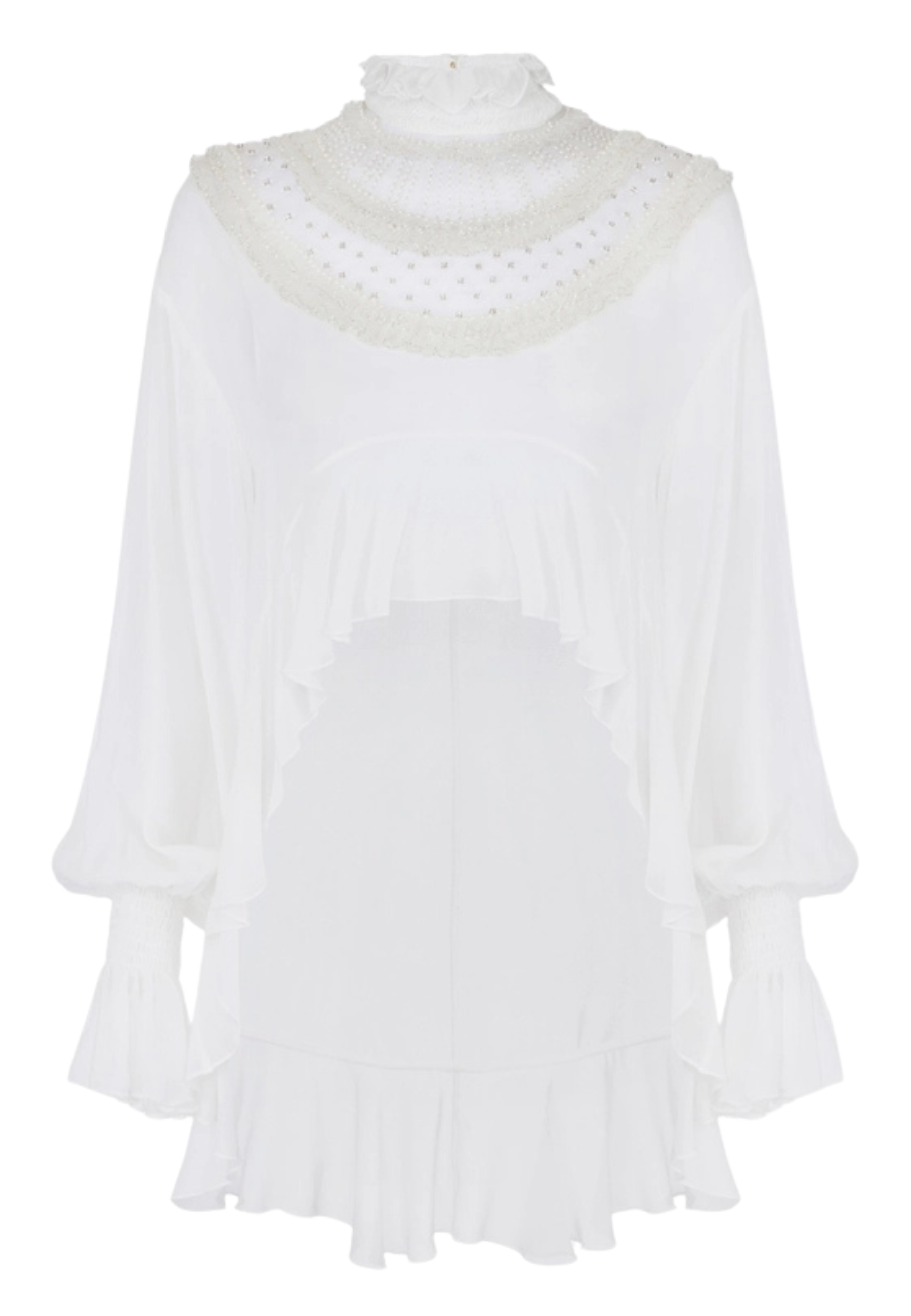 Viscose georgette blush met ruches Elisabetta Franchi