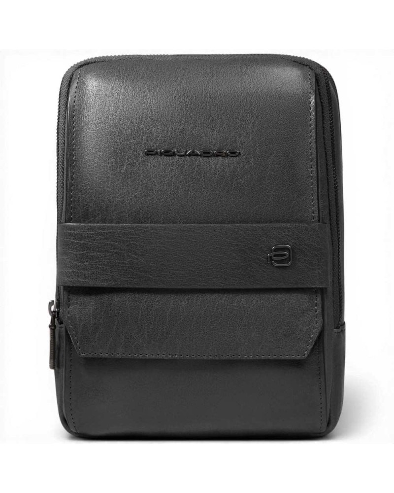 Piquadro Borsello S141 Homme en cuir noir avec porte mini iPad