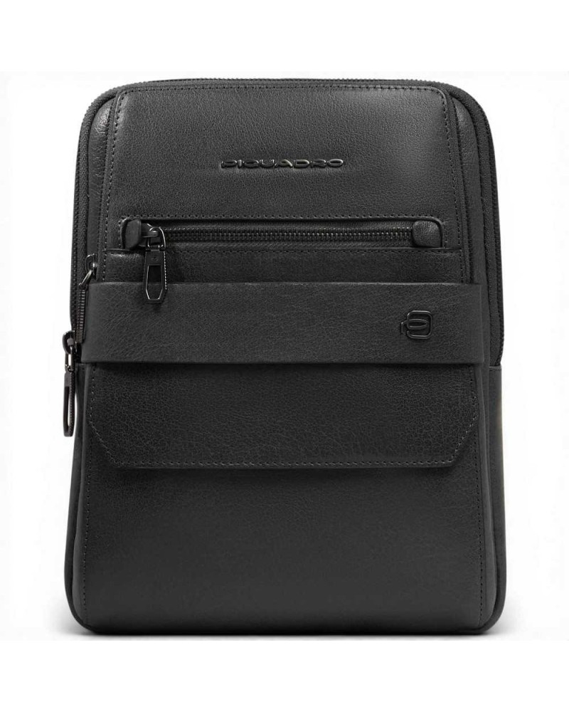 Piquadro Borsello S141 Homme en cuir noir avec porte iPad 11'' '