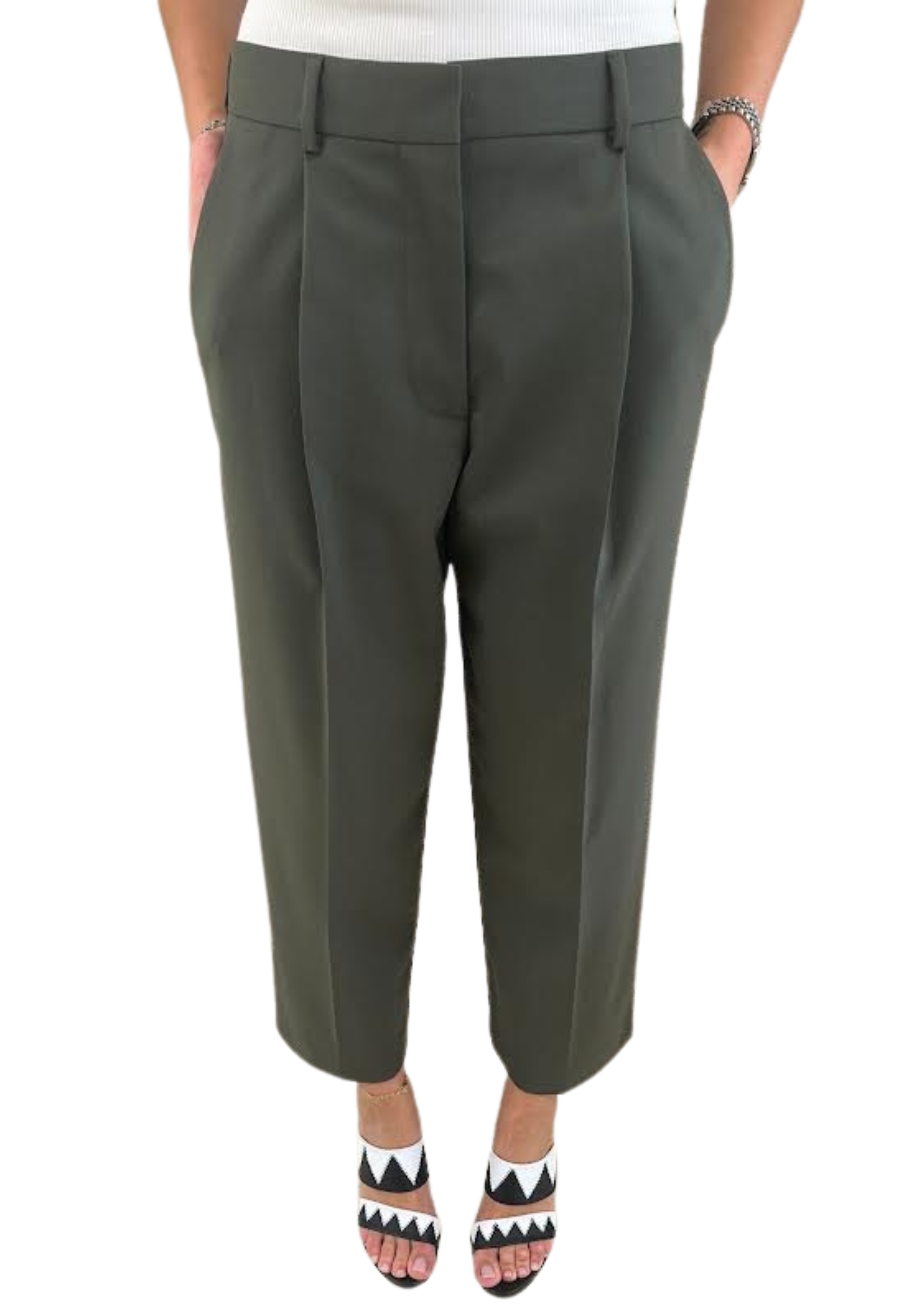 The M Women's Trousers  Wide Model In Green