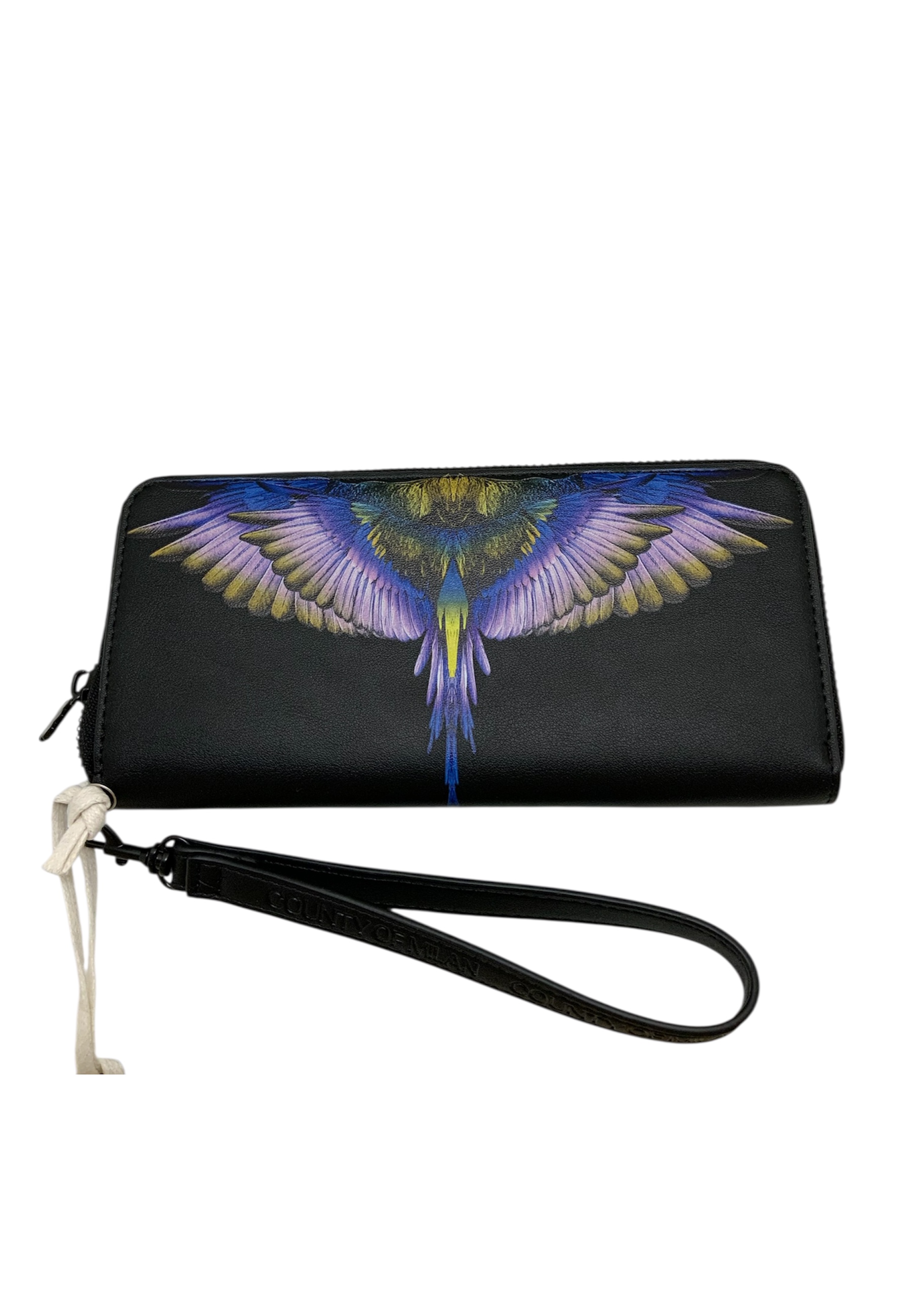 Country Of Milan Women's Wallet  Blue Wings Print In Black