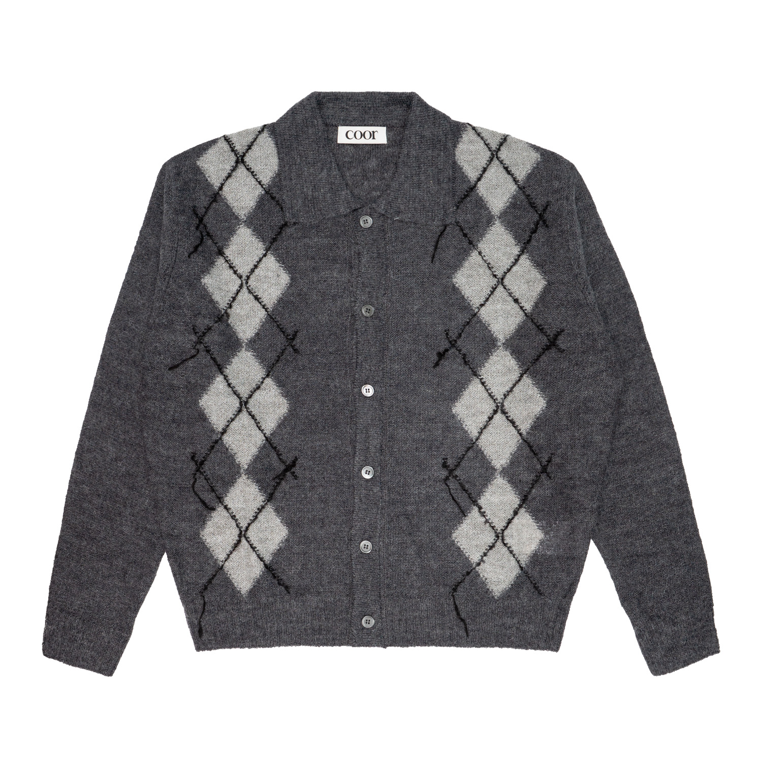 Cardigan Man Coor dentro de fuera collar argyle