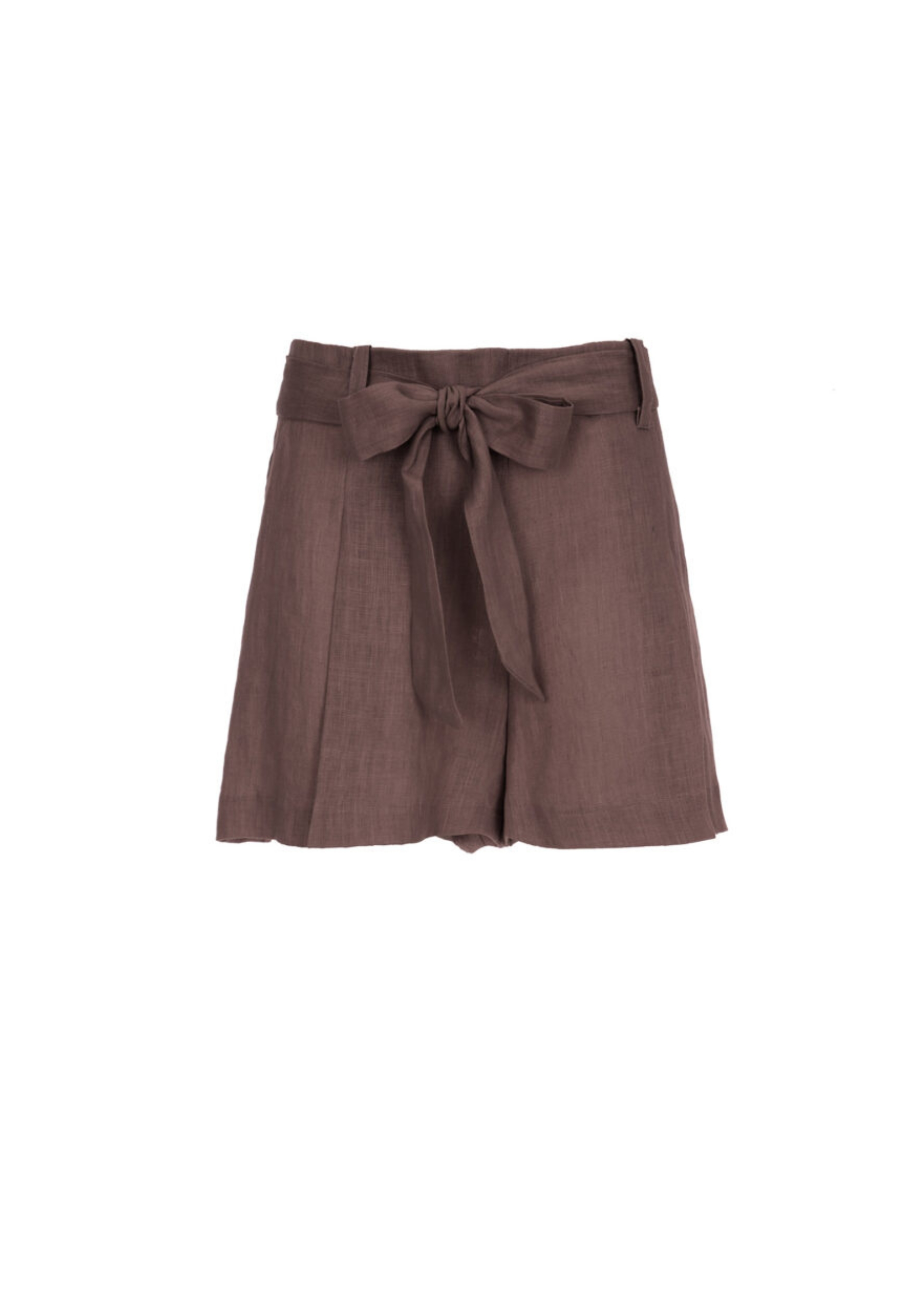 Soallure Bermuda Woman  In Linen In Brown
