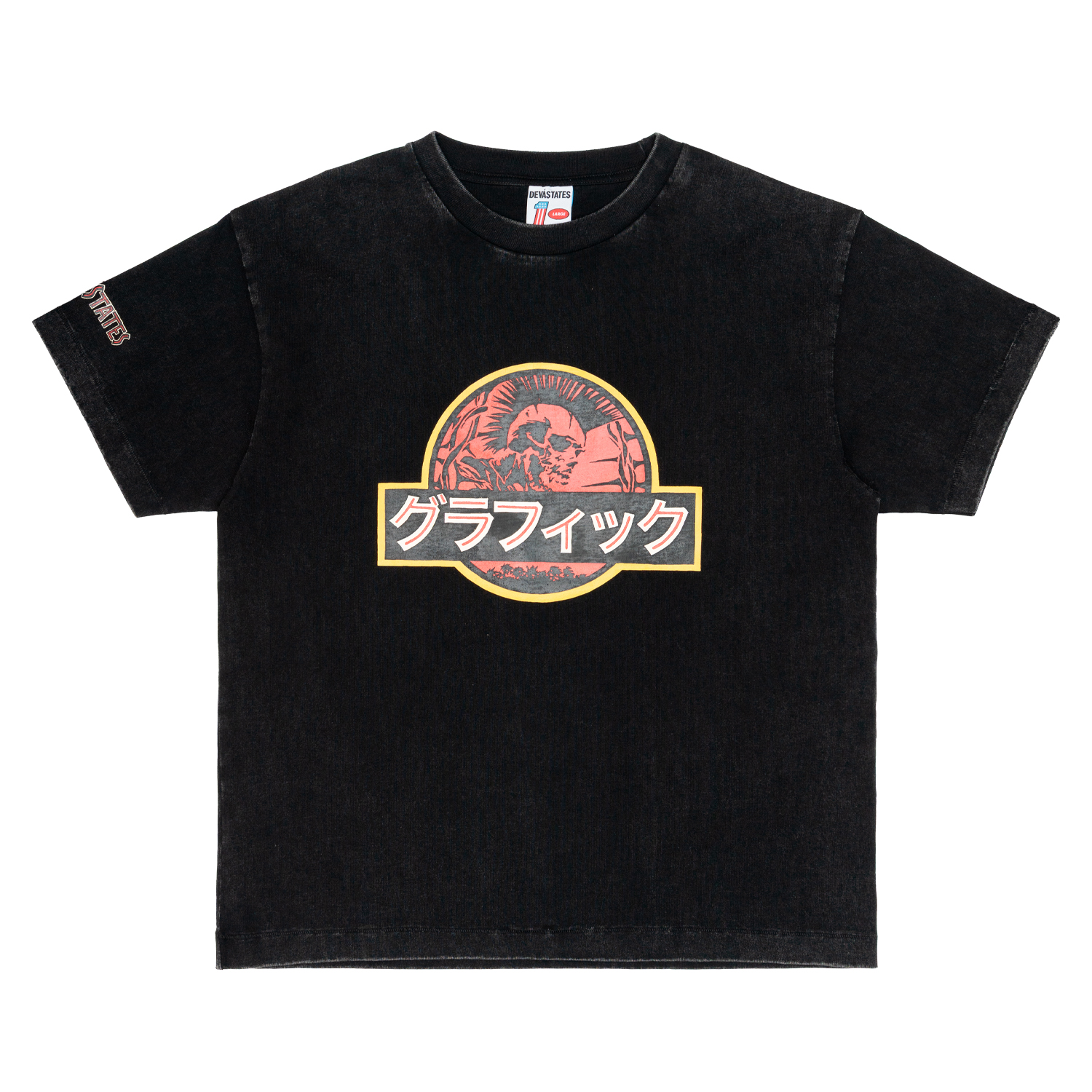 T-shirt Uomo DEVASTATES FOSSIL GFX Washed Black 