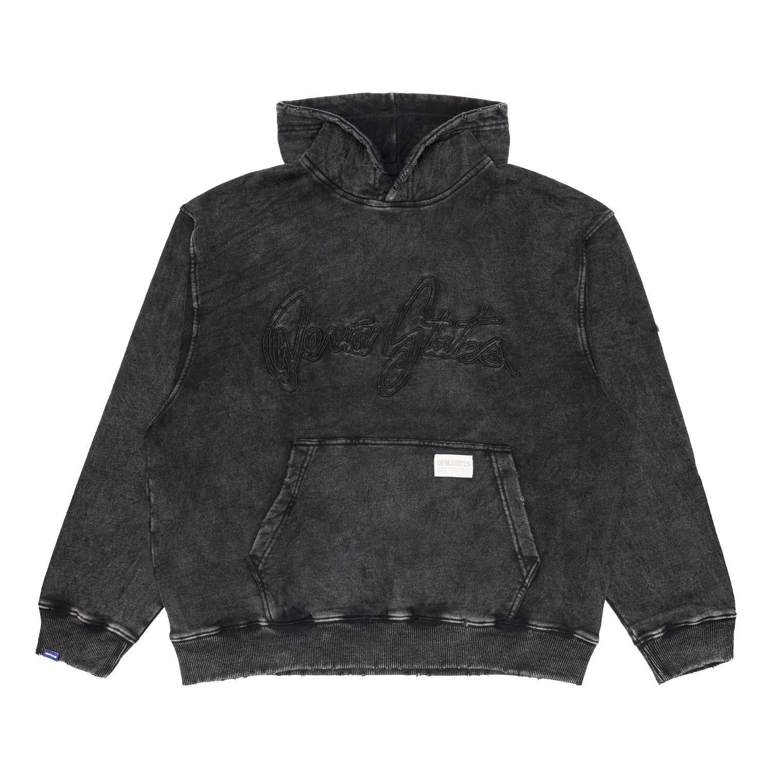 Hombres Hoodie Devastates ritual - Negro lavado