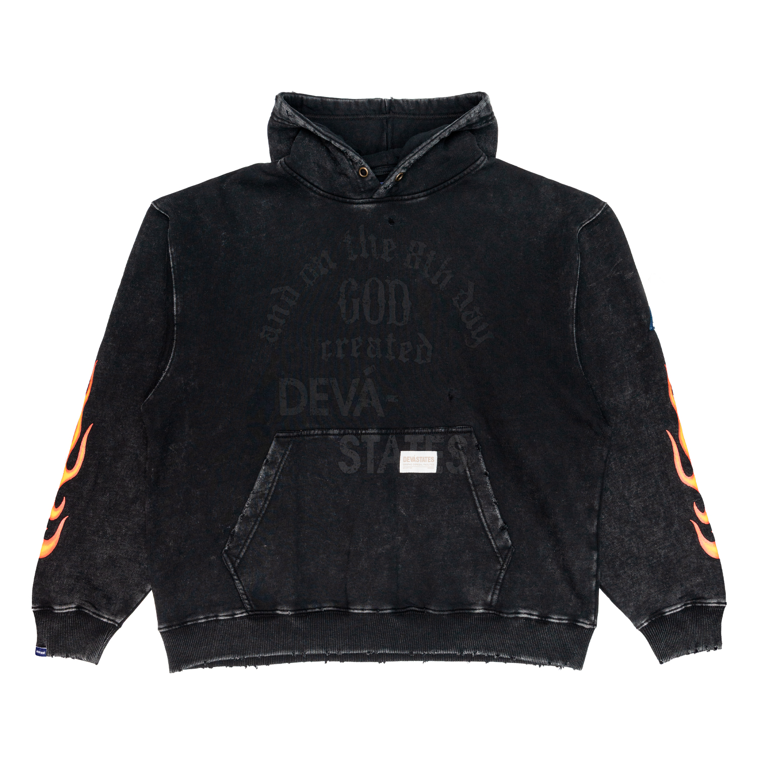 Felpa con cappuccio Uomo DEVASTATES GENESIS Washed Black 