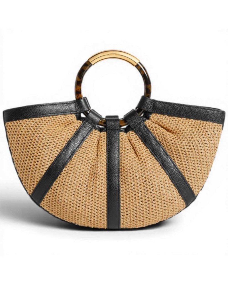 Coccinelle Straw Women's Natural Leather Bag