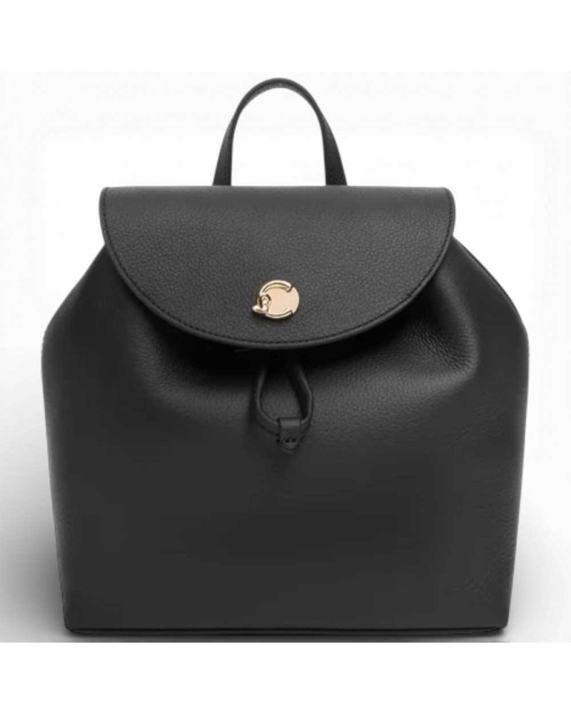 Coccinelle Nikla Woman Black/Cognac Leather Shoulder Bag