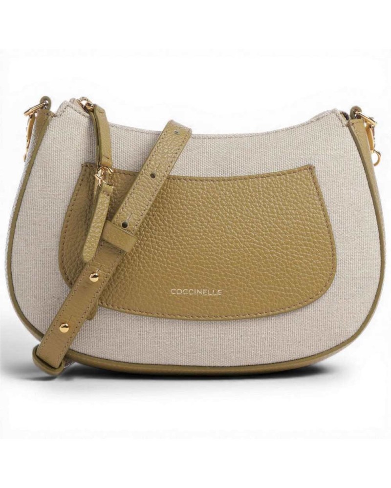 Coccinelle Mini Bag C-Easy Canvas Natural Woman in Canvas and Leather