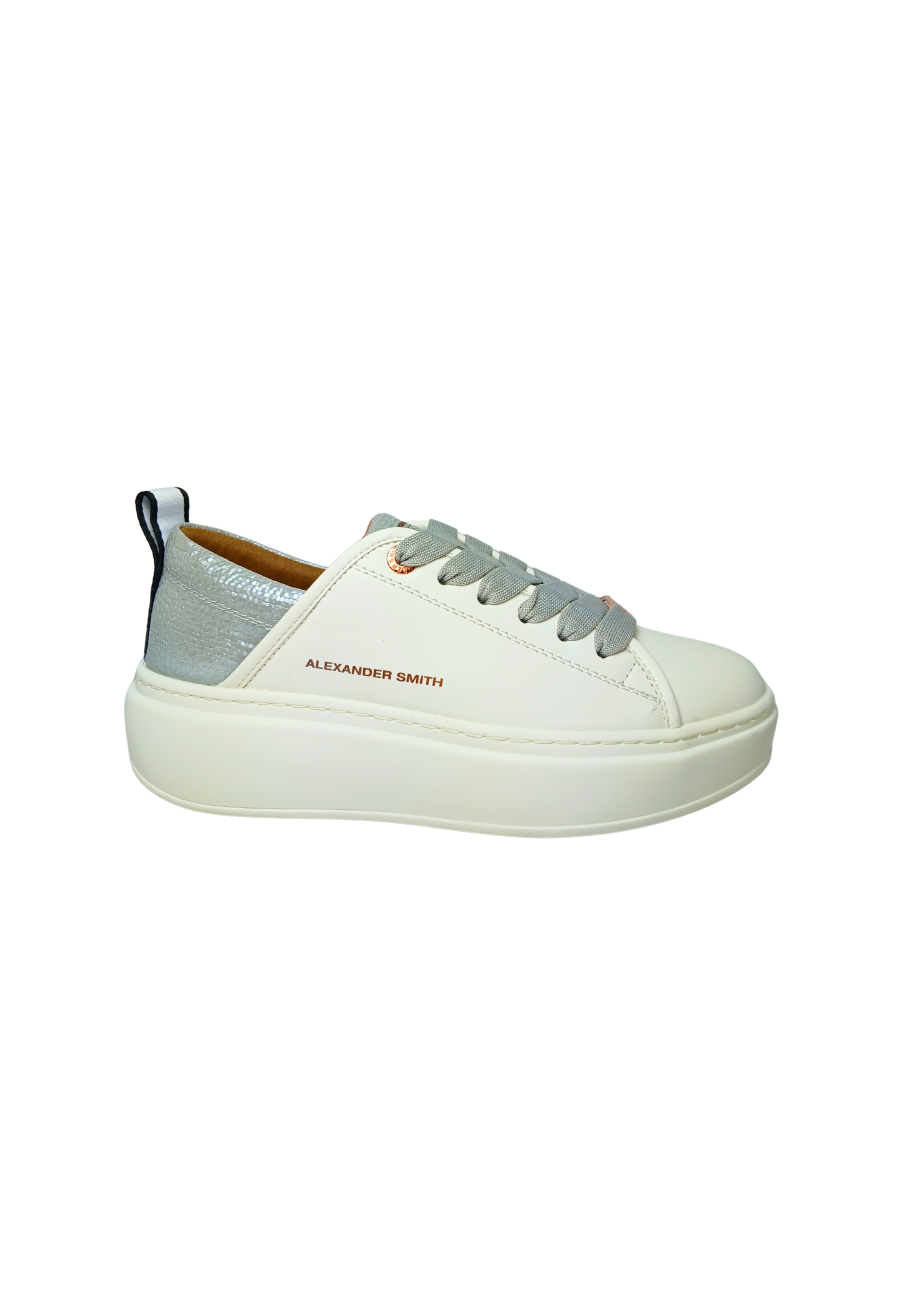 Alexander Smith Women's Shoes  Sneakers Eco-wembley High Woman,white Silver