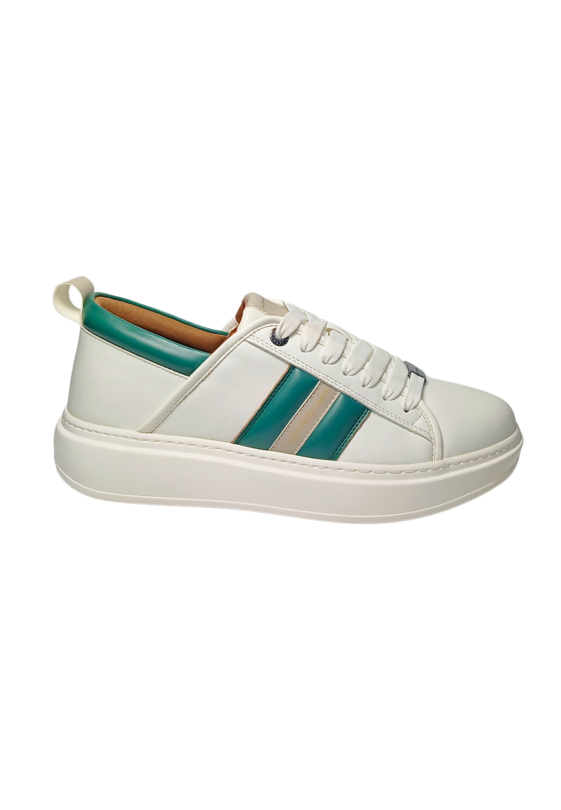 Mens Shoes Alexander Smith Eco-Wembley Man-White Green Grey