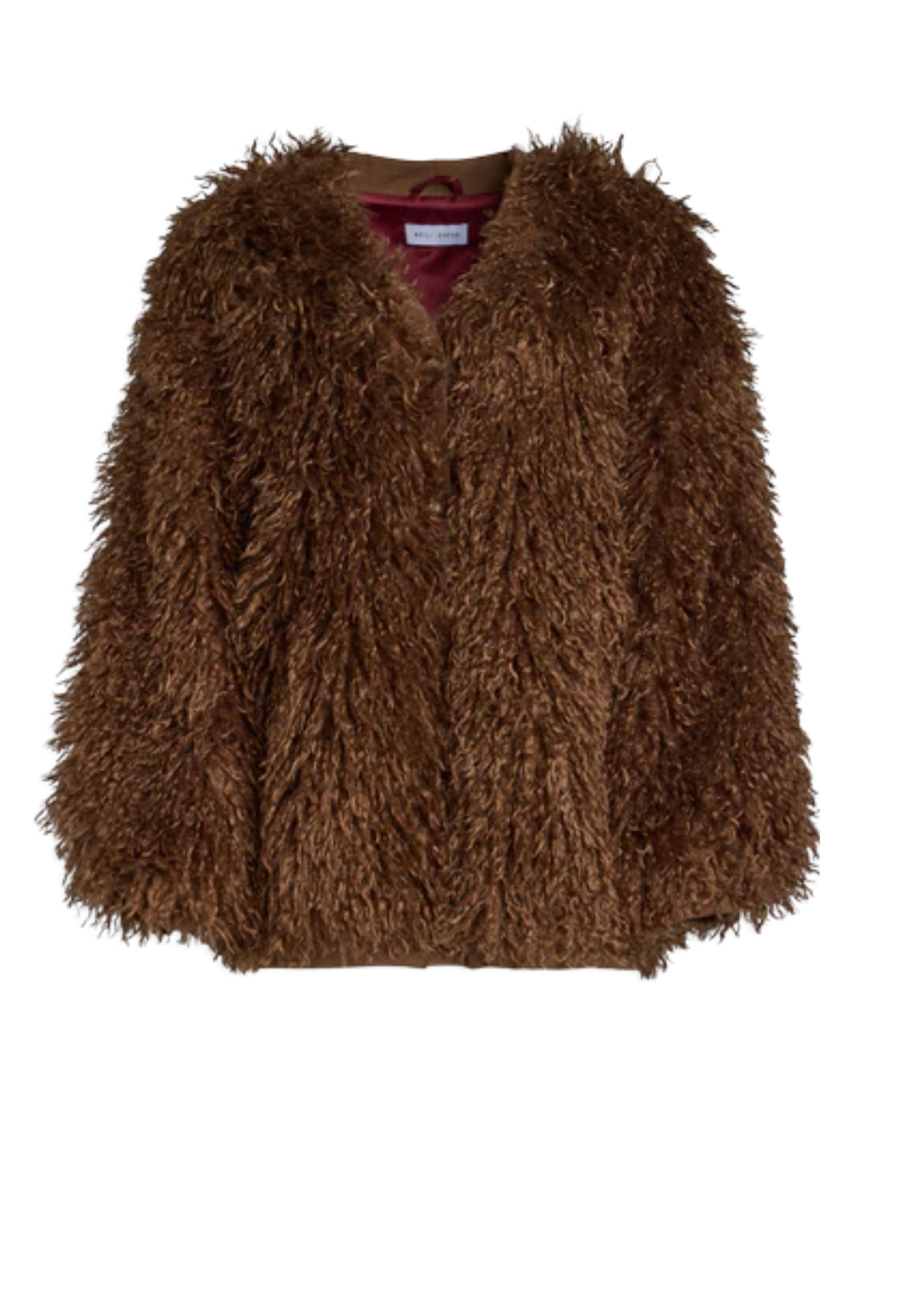 Weili Zheng Maxi Cardigan Woman Eco Mongolia In Brown