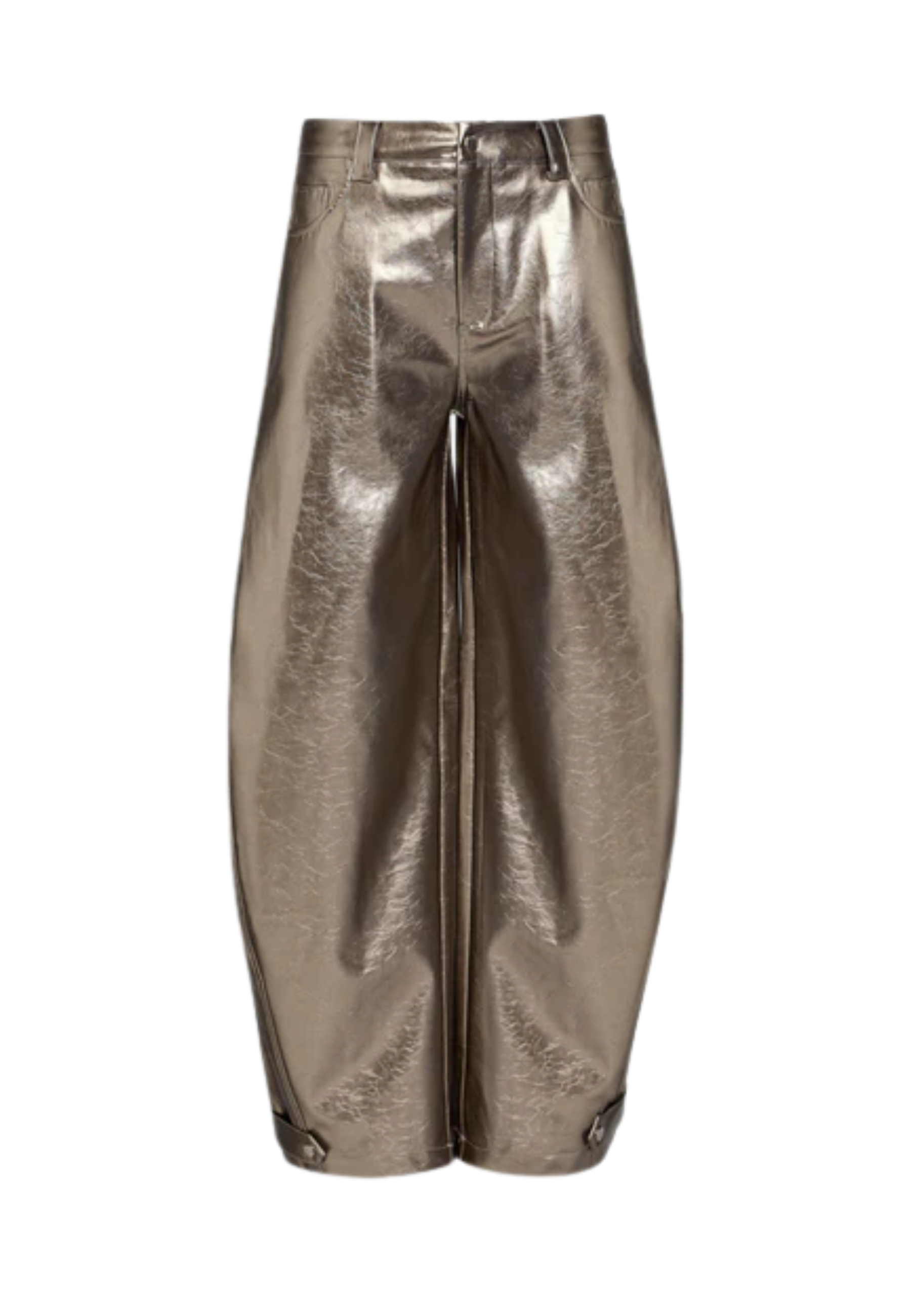 Weili Zheng Women's Trousers  In Vinyl In Gold