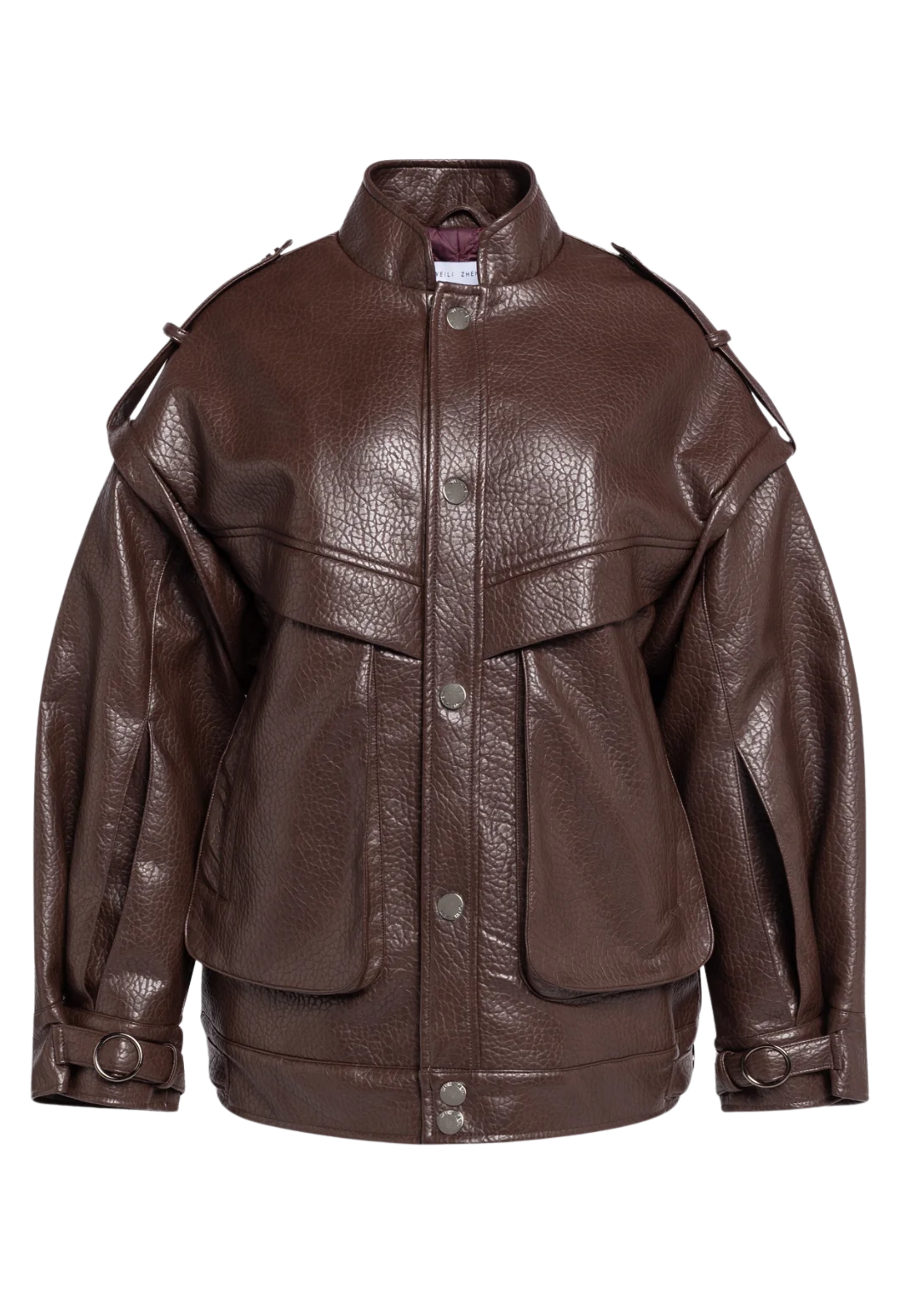 Schwarze Lederjacke Weili Zheng