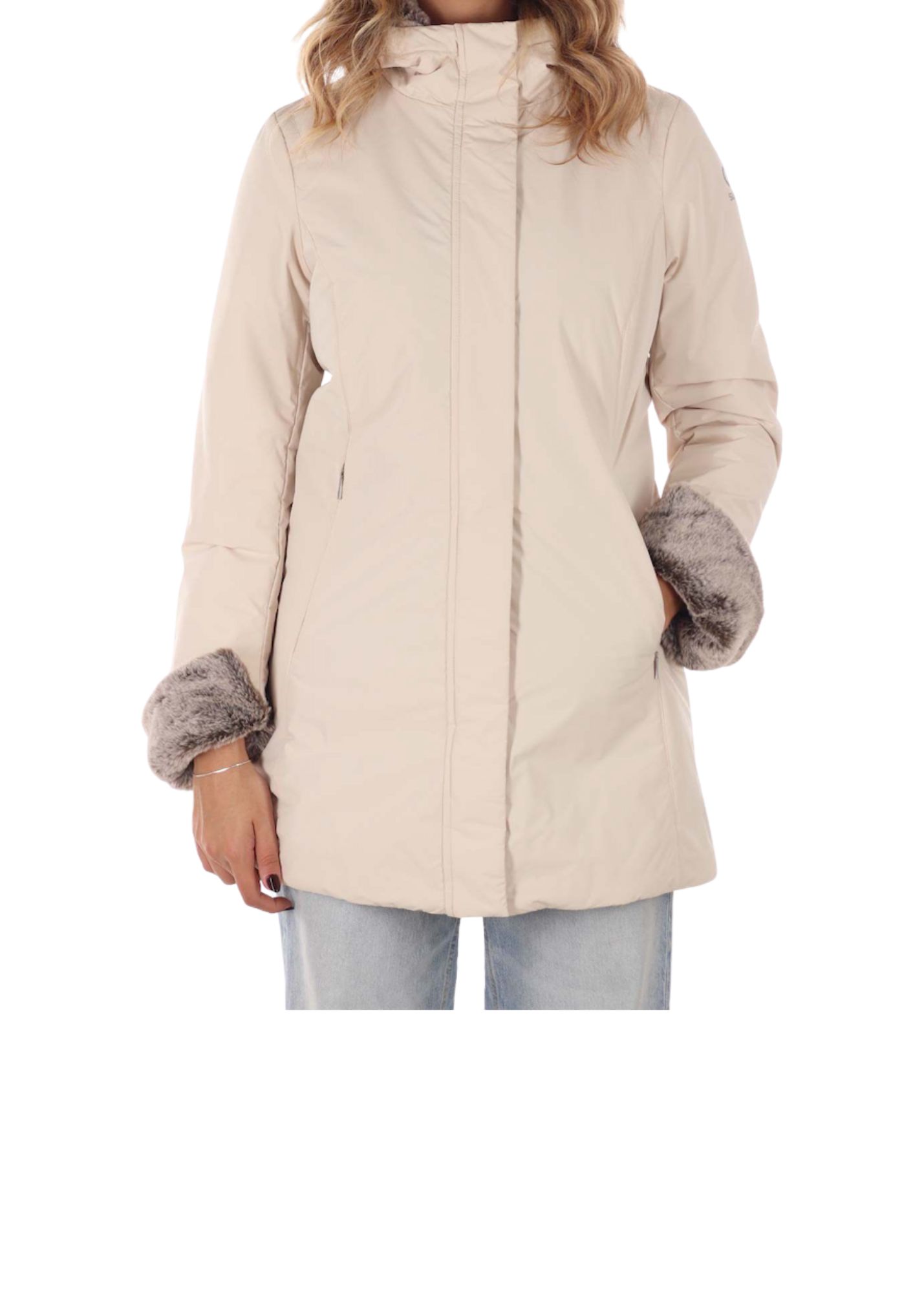 Suns Women's Jacket  Marmolada Fur Snow In White