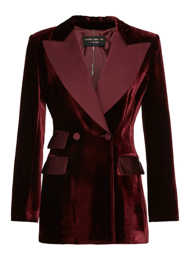 jacket with glossy revers Simona Corsellini in velvet