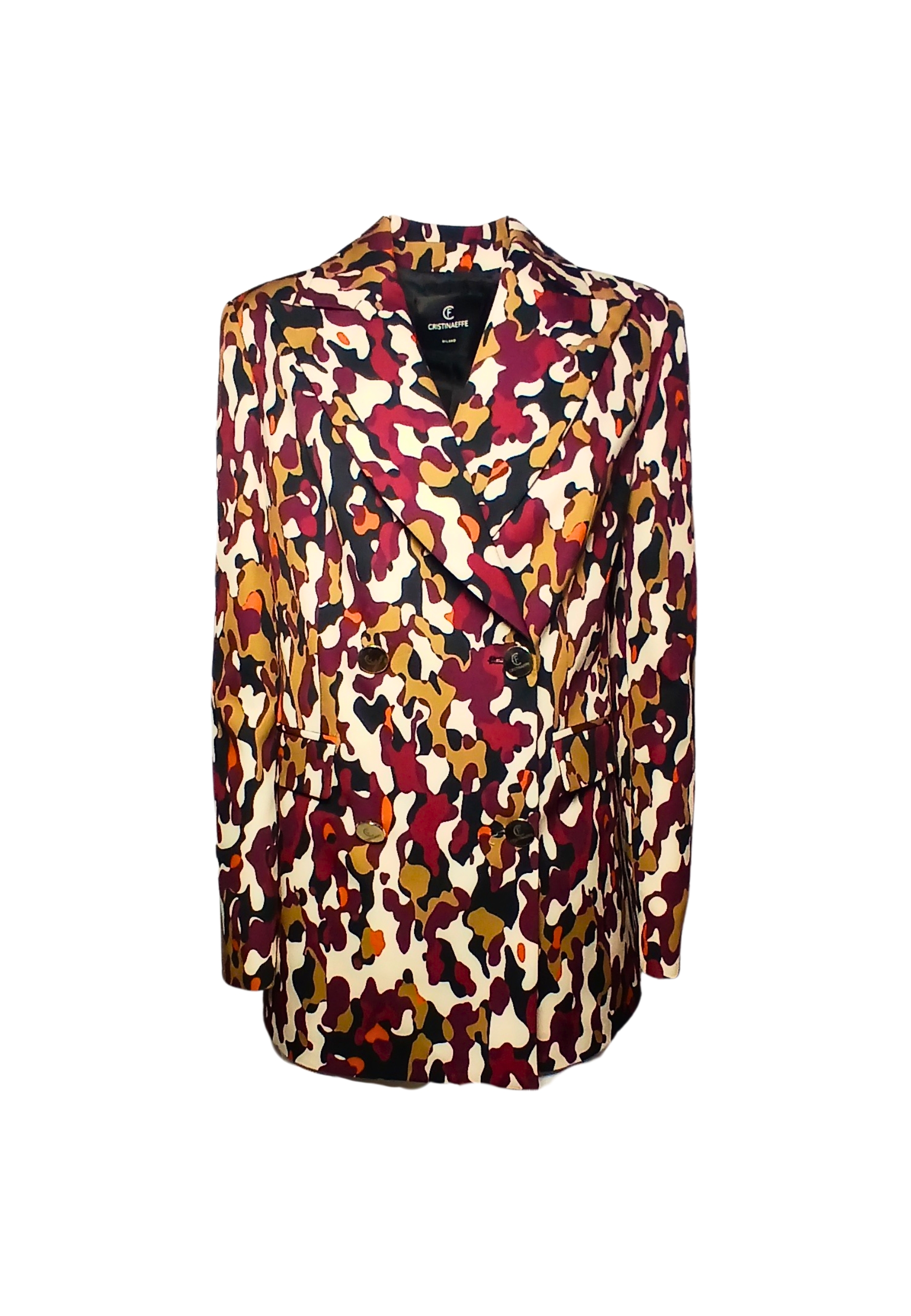 Women's Jacket Cristina Effe Double chest jacket and blazer fantasy camouflage and multicolor camouflage