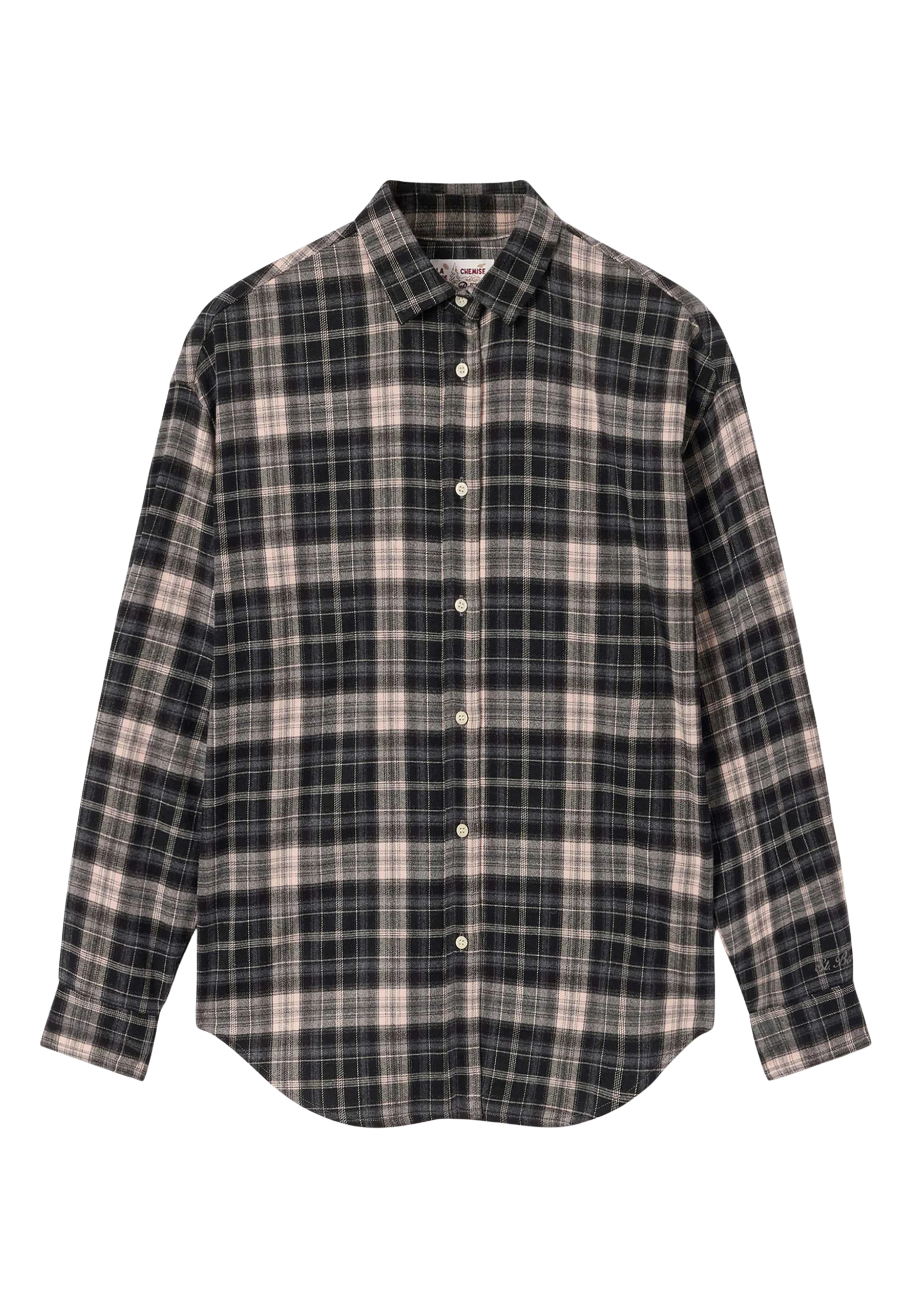 CAMICIA TARTAN SAINT BARTH SCRITTA RICAMATA DIETRO 