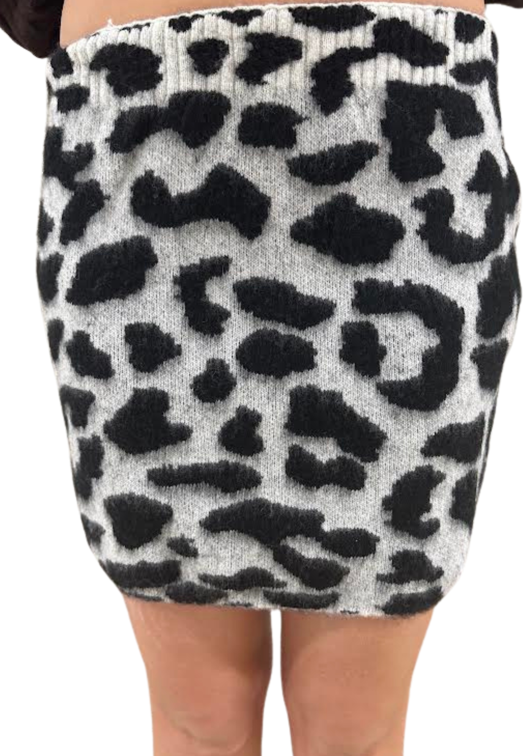 Akep White And Black Skirt Woman  Leopard