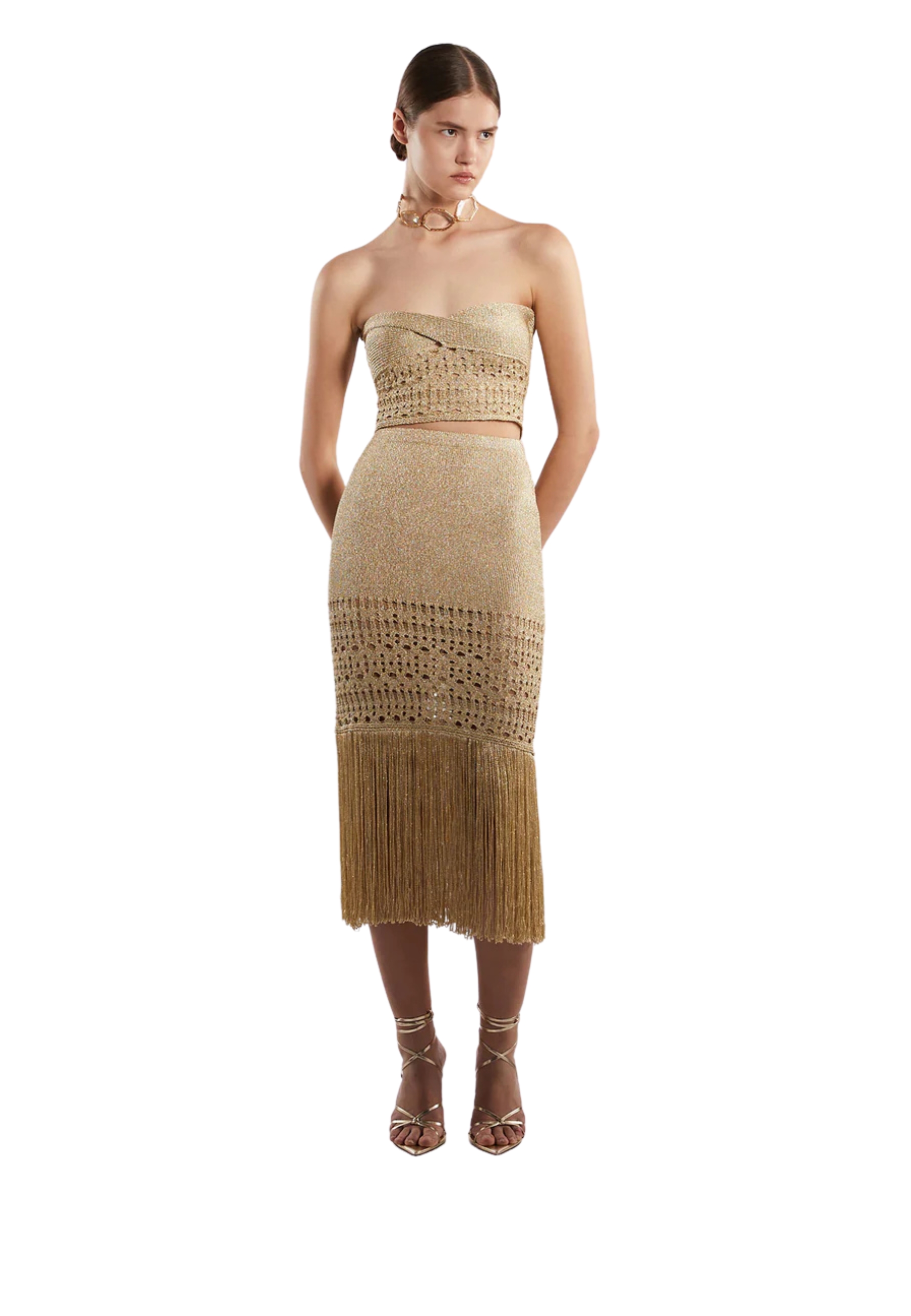 Simona Corsellini Women's Skirt  Frange In Gold