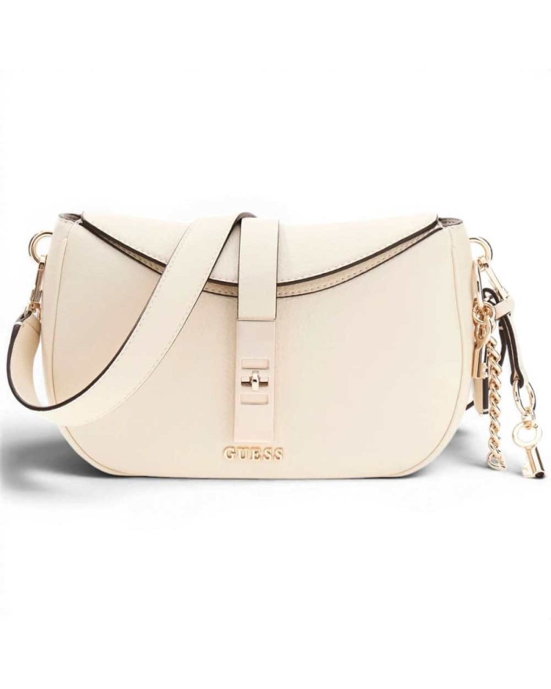 Guess Epaule Brooke Sac Femme Off blanc en matiere synthetique avec charme et logo
