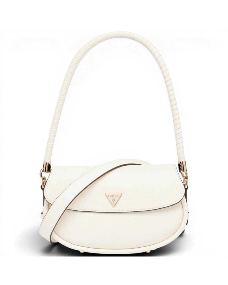 Guess Danya Flap Femme Off Sac a epaule blanc en matiere synthetique avec parcelle et logo avant