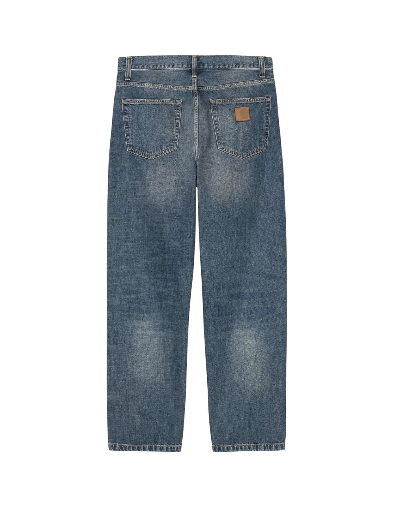 Carhartt Wip Aaron denim Pants jeans rechte been - blauw donker gebruikt gewassen