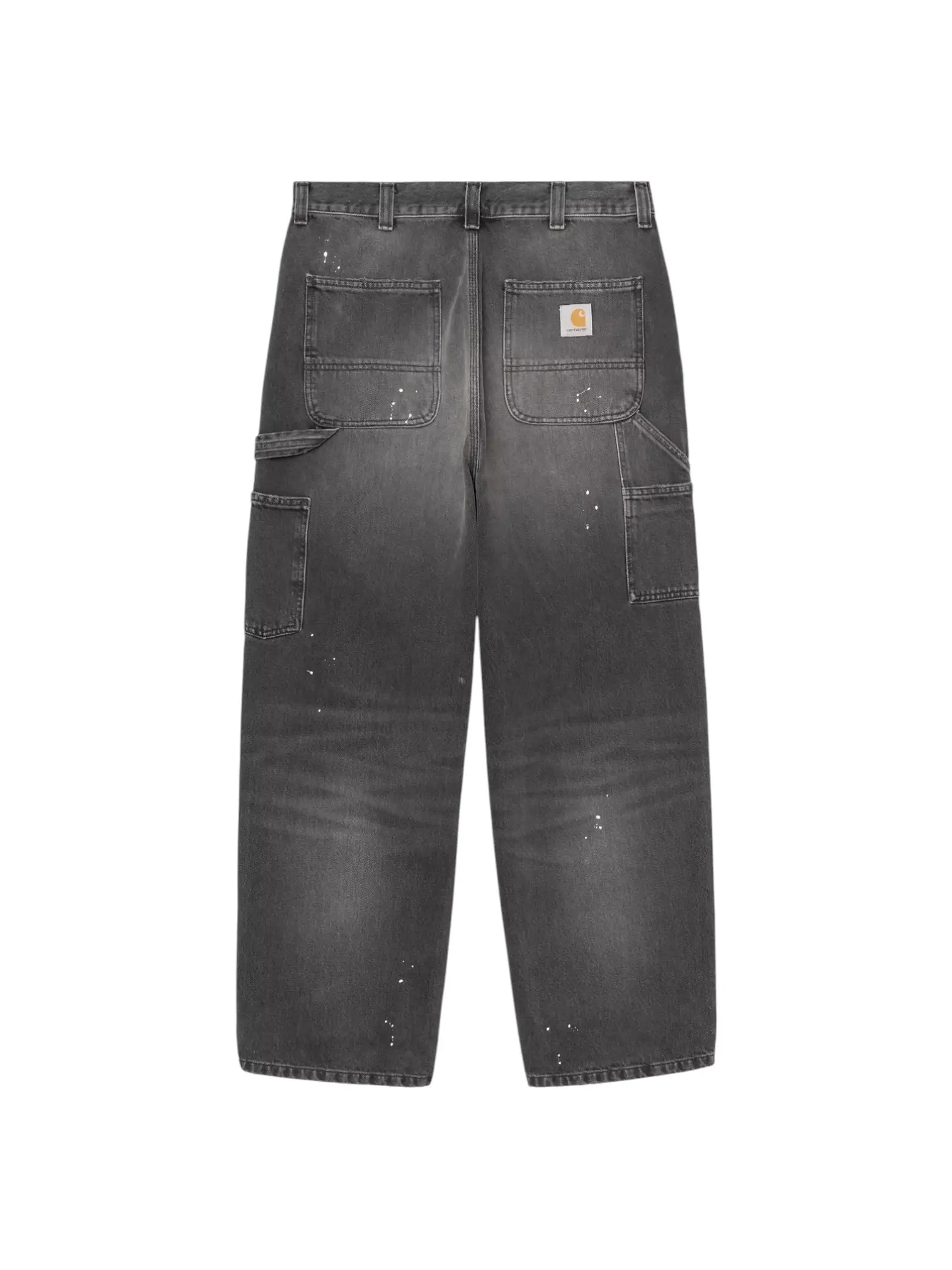 Carhartt Wip og enkele knie Pants jeans brede been met verf - Black destroy wasser spetter