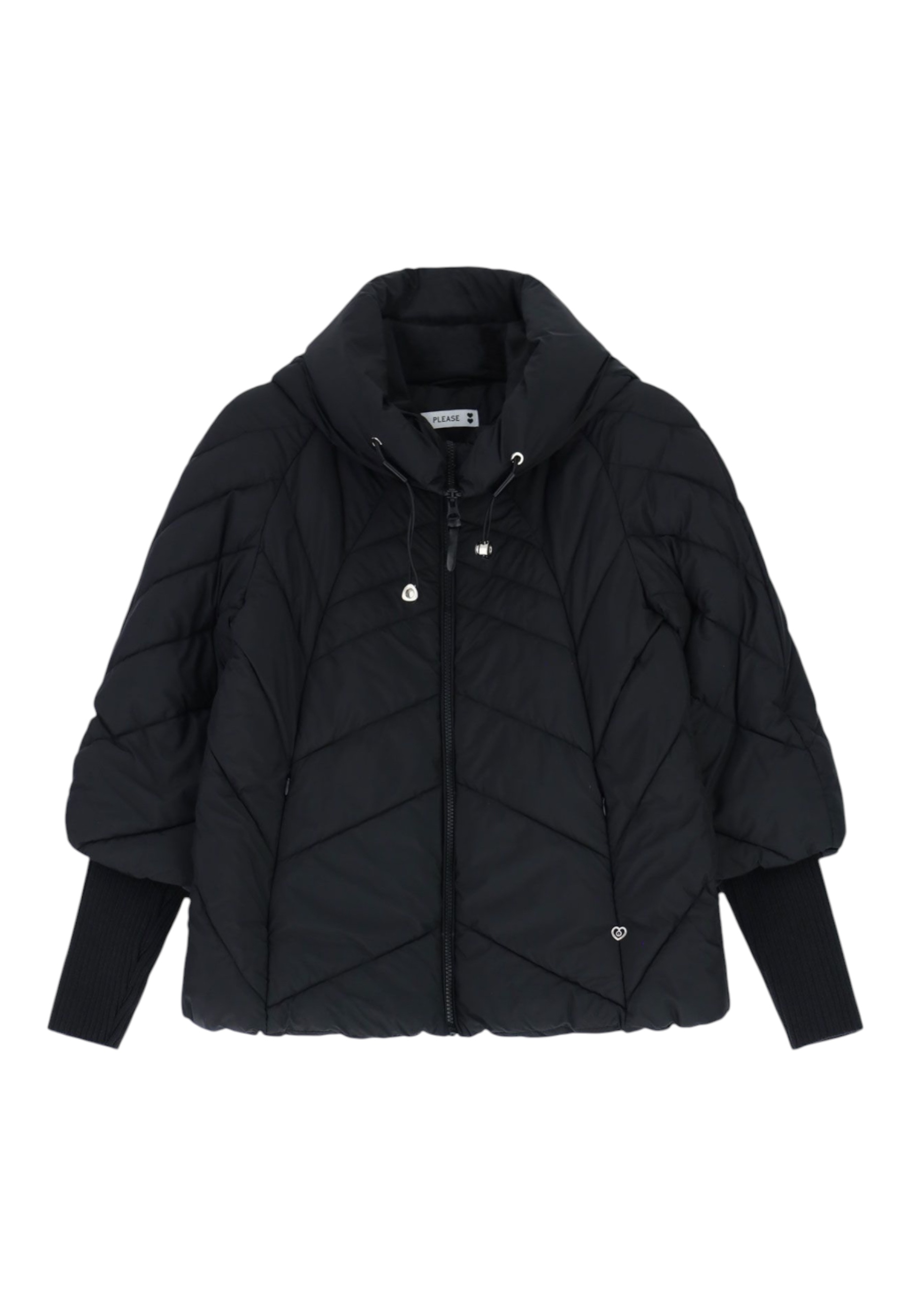 Quilted jacket with zip and hood Woman Please