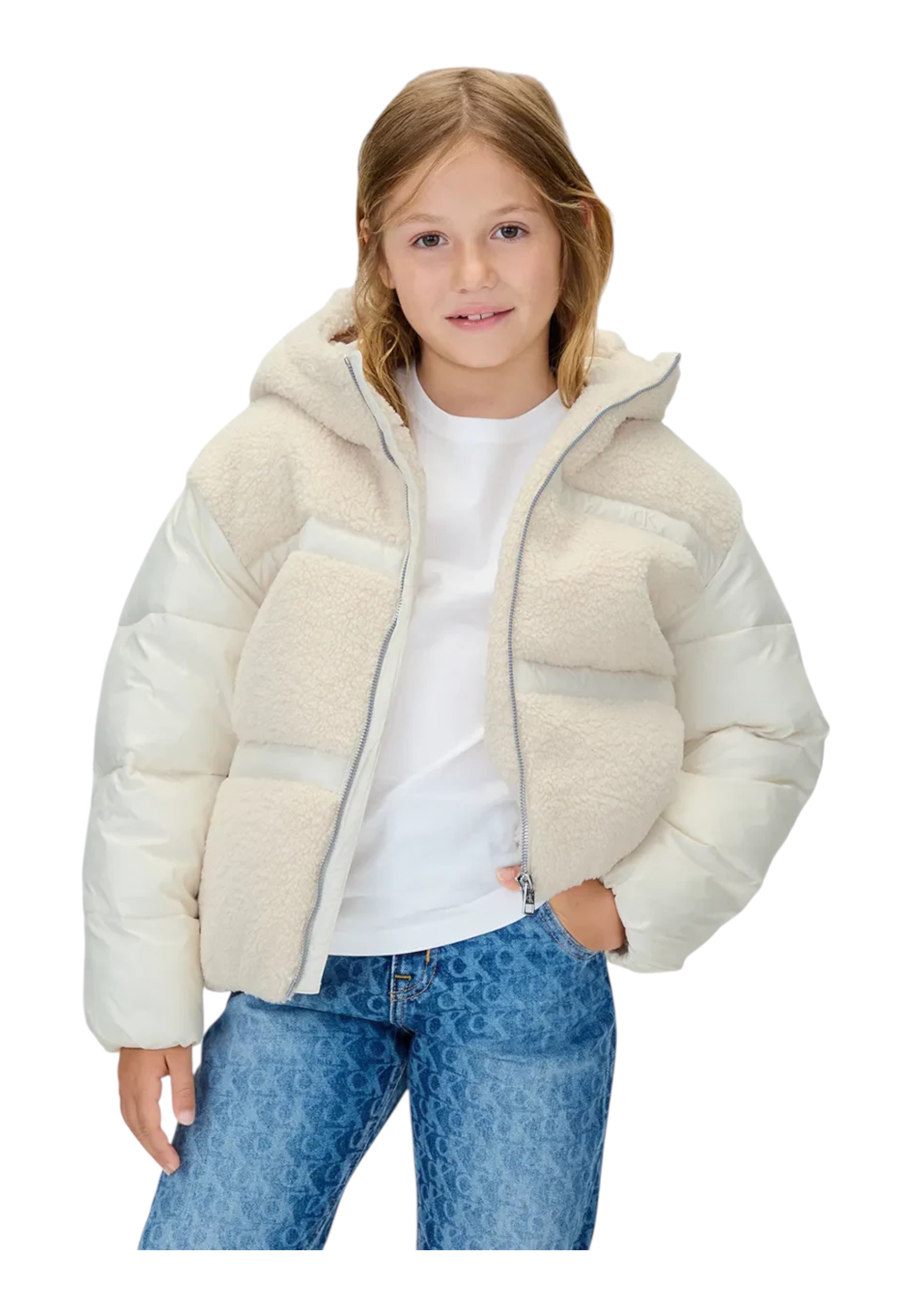 Teddy Bambina glossy padded jacket Calvin Klein