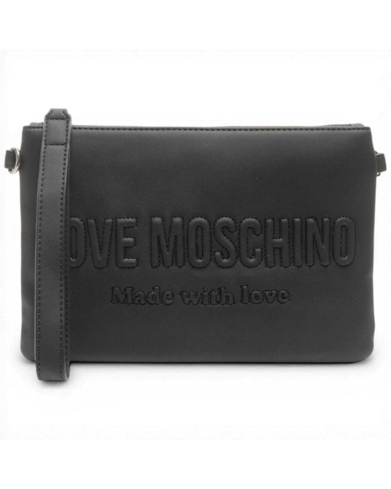Pochette Signature Love Donna Nero in Eco-pelle