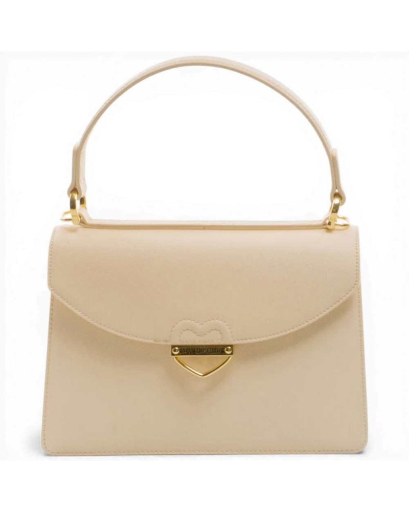 Love Moschino Sac a main Logo Zip ivoire pour femme en eco-cuir