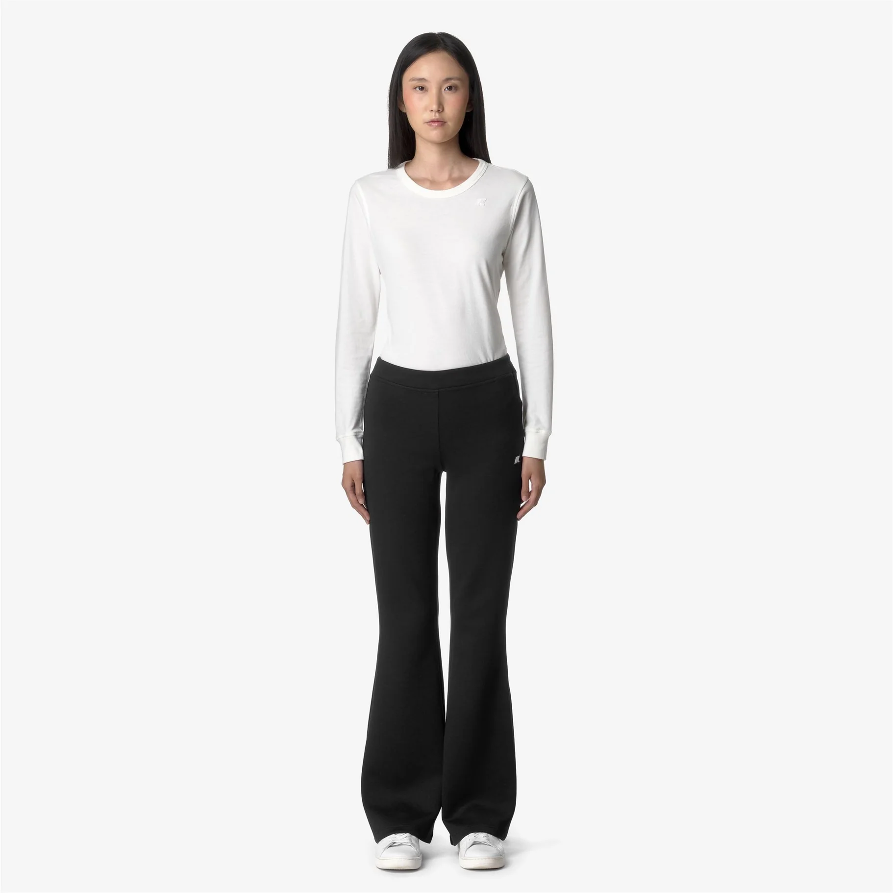 K-way Women's Sporty Pants Flare Black Grey For Recreation Calde K2123nw ♪