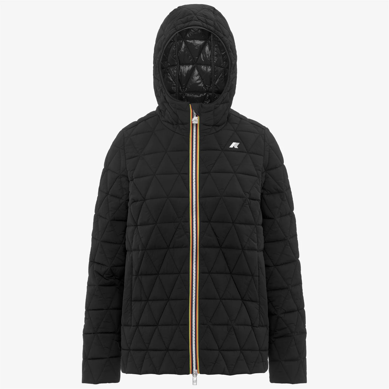 K-way Short Jacket Woman  Madlaine Diamond Quilted Warm K2136fw-usy Black As Well In Black