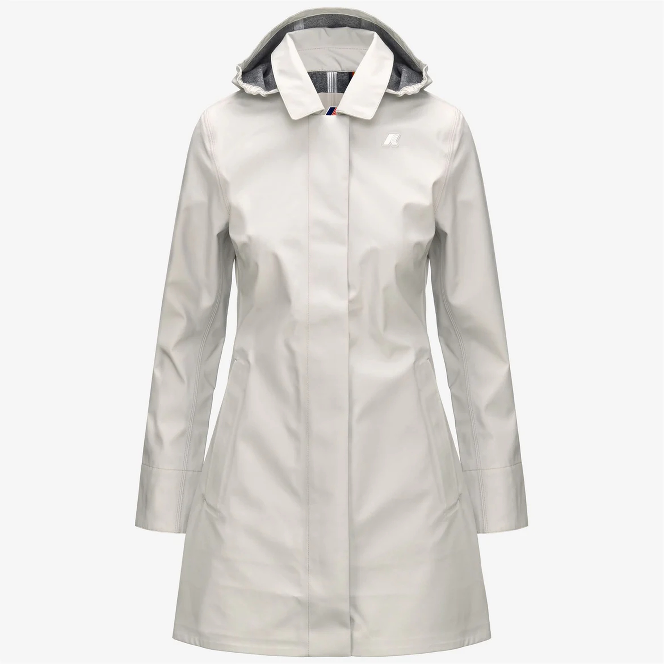Jas loopgraaf Vrouwen Regenjas Kway Mathy gebonden beige trui met uitneembare kap