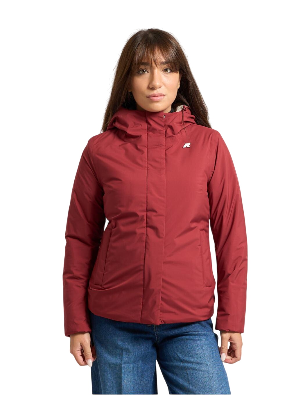 Short jacket Woman K-way Lil soft touch Marmotta K71324W-B2C Syrah-